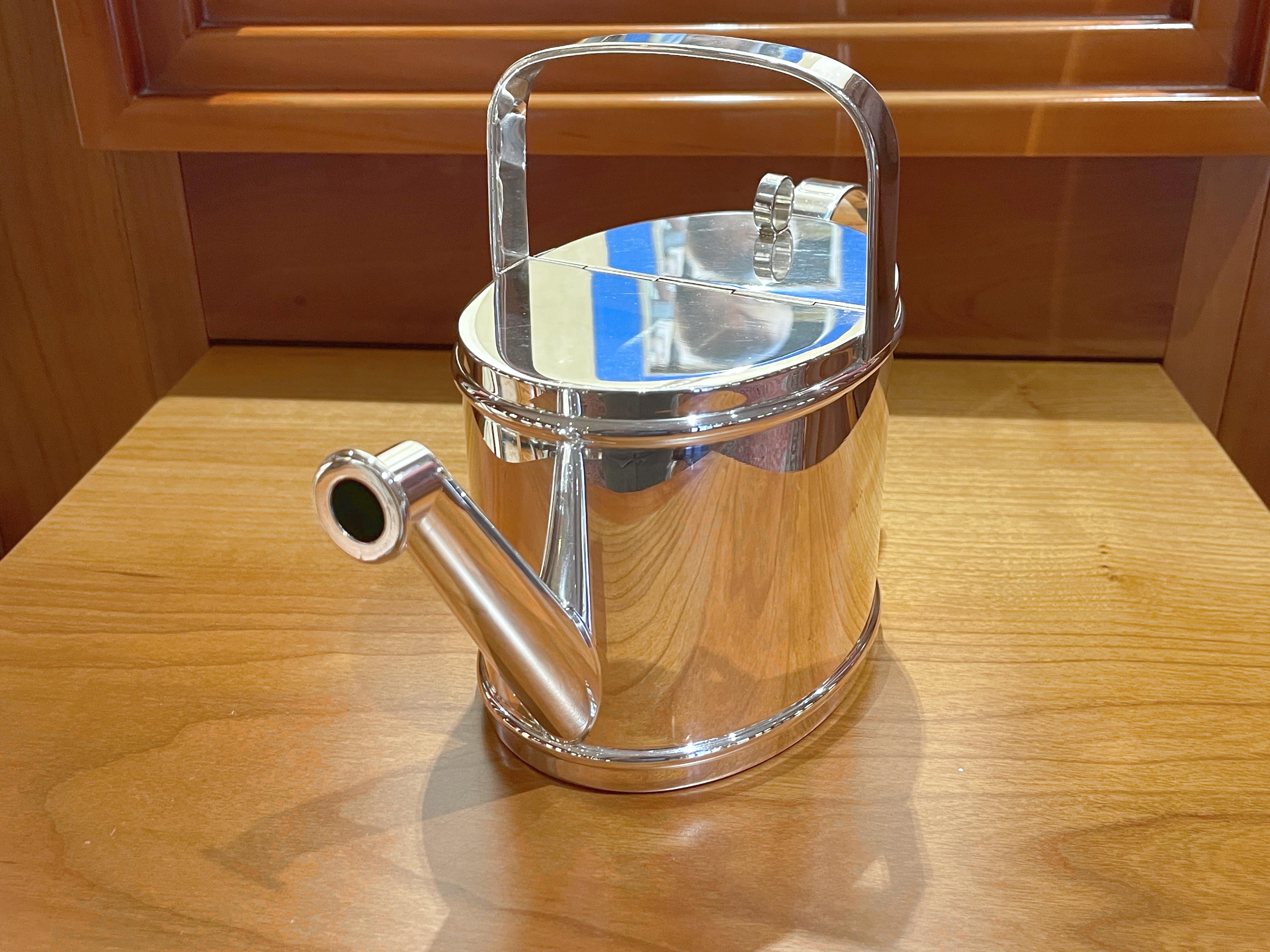 Silver watering can teapot 6