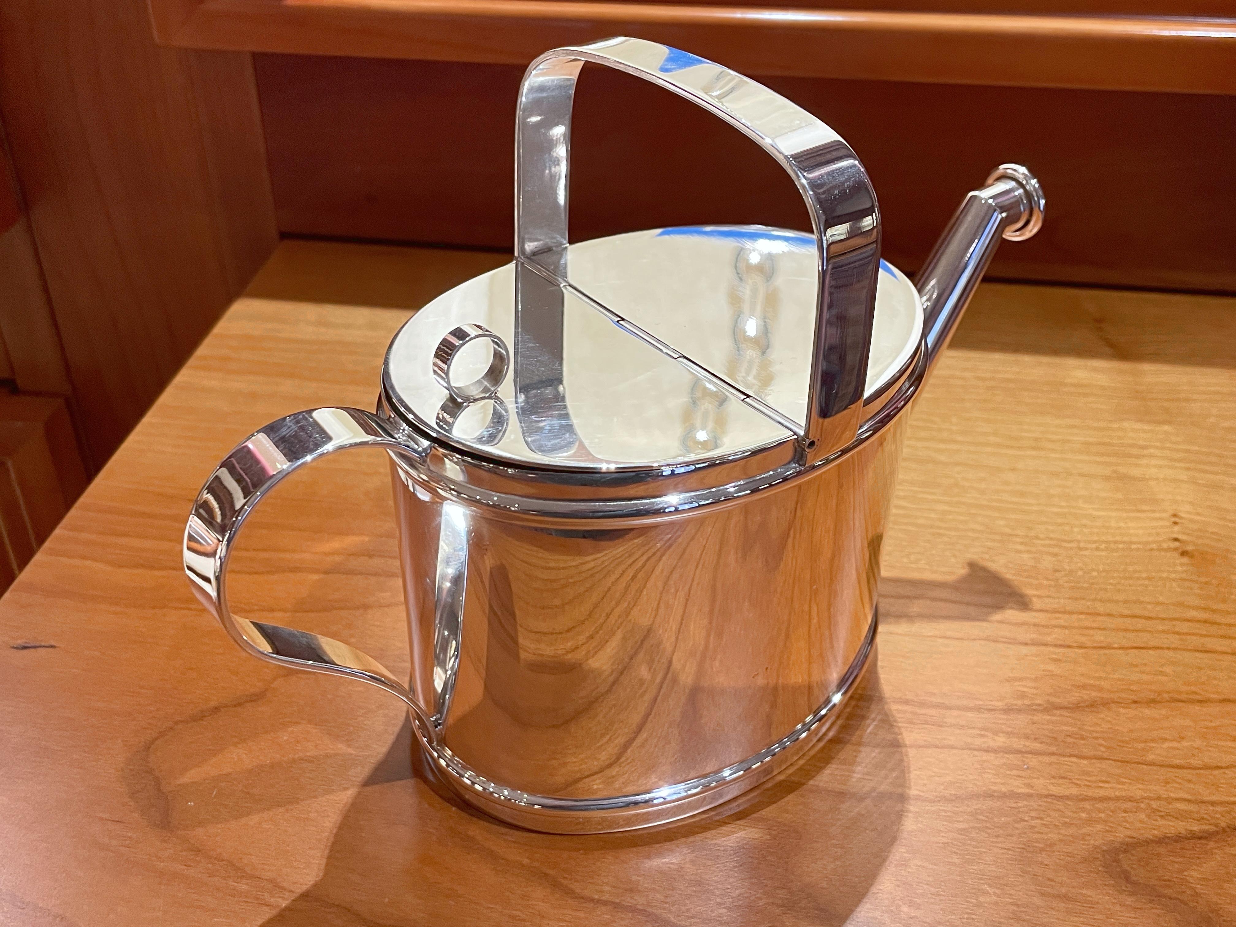 Silver watering can teapot 7