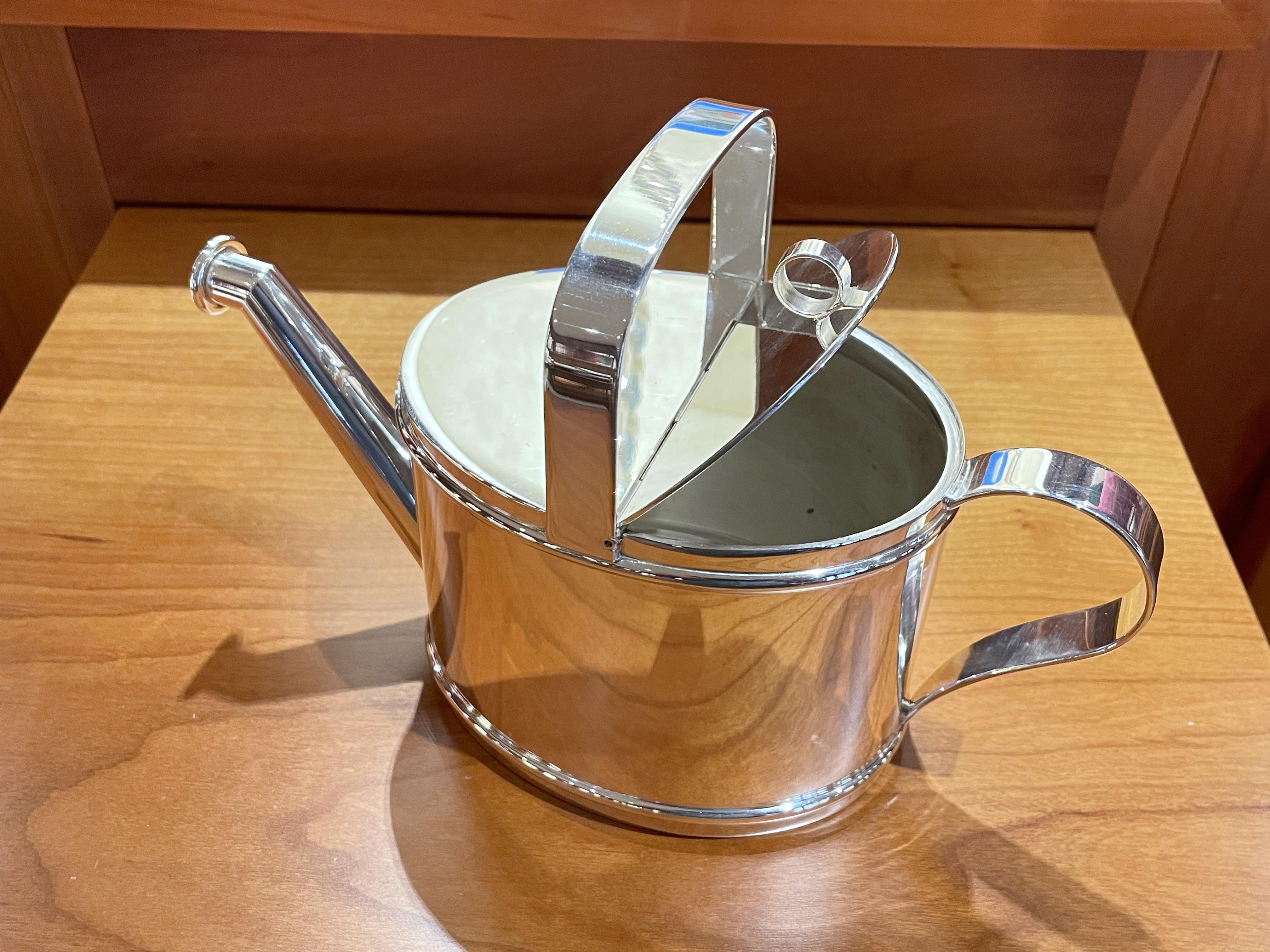 Silver watering can teapot 8