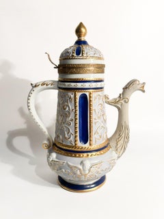 Capodimonte Porcelain, Bronze and Gold Teapot Late 1800s