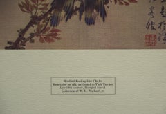"Blue Bird Feeding Her Chicks" Attributed to T'eih Tao-jen, Printed in U.S.A.