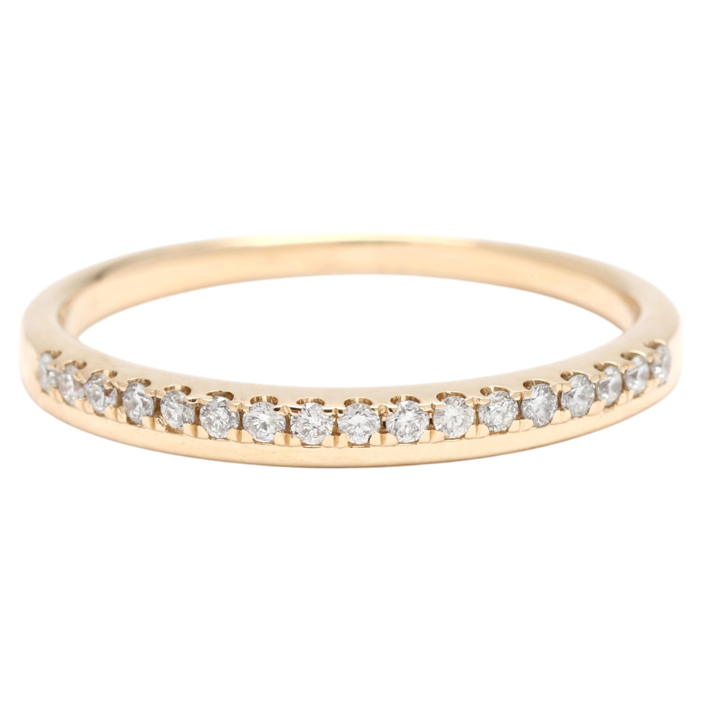 Teilor .15ctw Diamond Bead Set Band Ring, 14k Gelbgold, Ringgröße 5 im Angebot