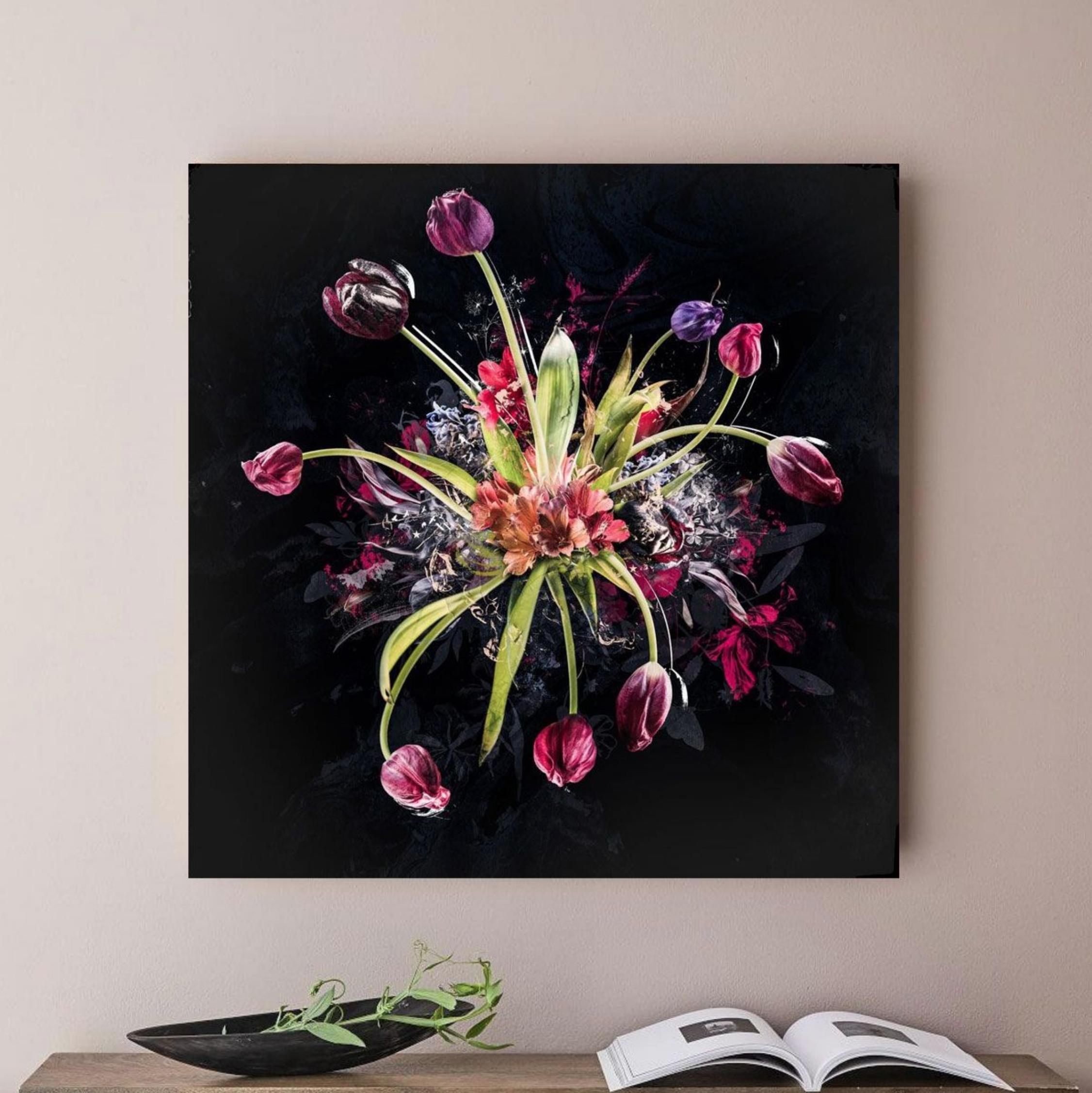 Bouquet XVIII, supports mixtes sur toile - Contemporain Mixed Media Art par teis albers