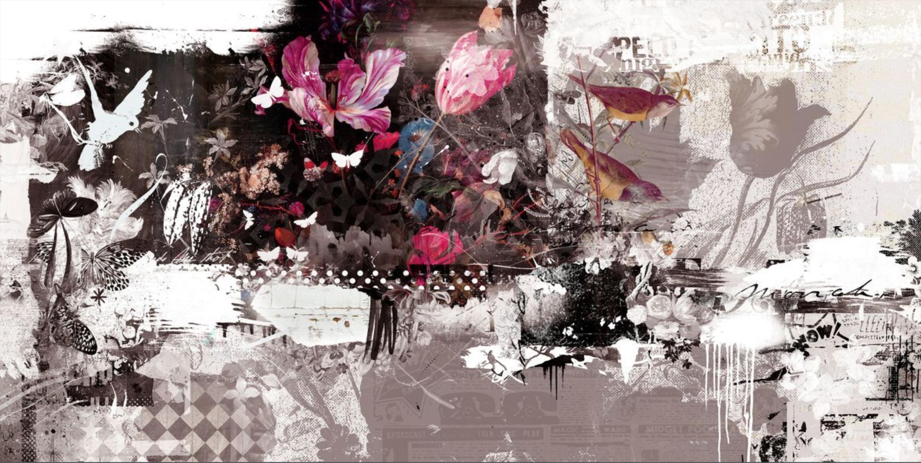 Lovebirds II, Technique mixte sur toile