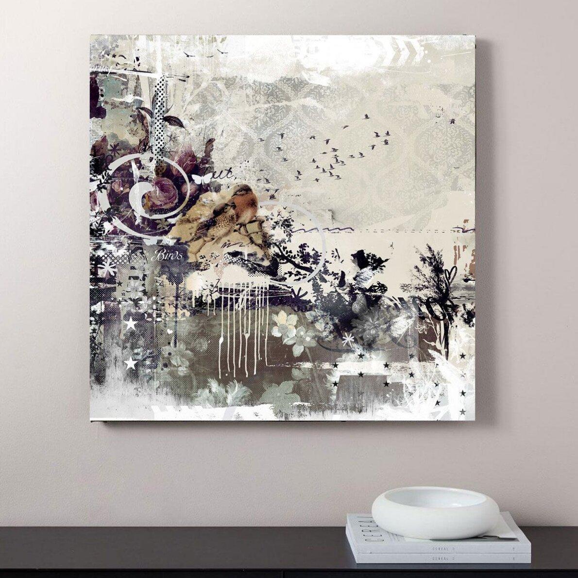 Tweeting birds, Mixed Media on Canvas - Contemporary Mixed Media Art by teis albers