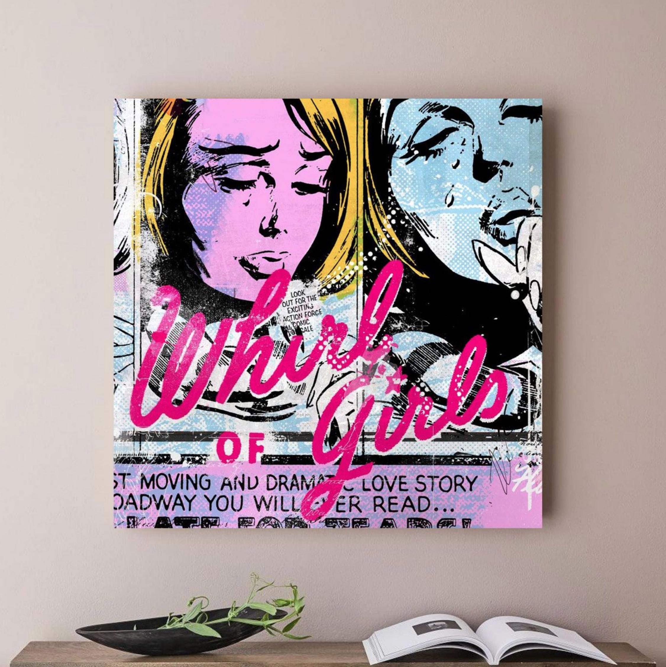 Whirl of girls, Mixed Media on Canvas - Pop Art Mixed Media Art by teis albers