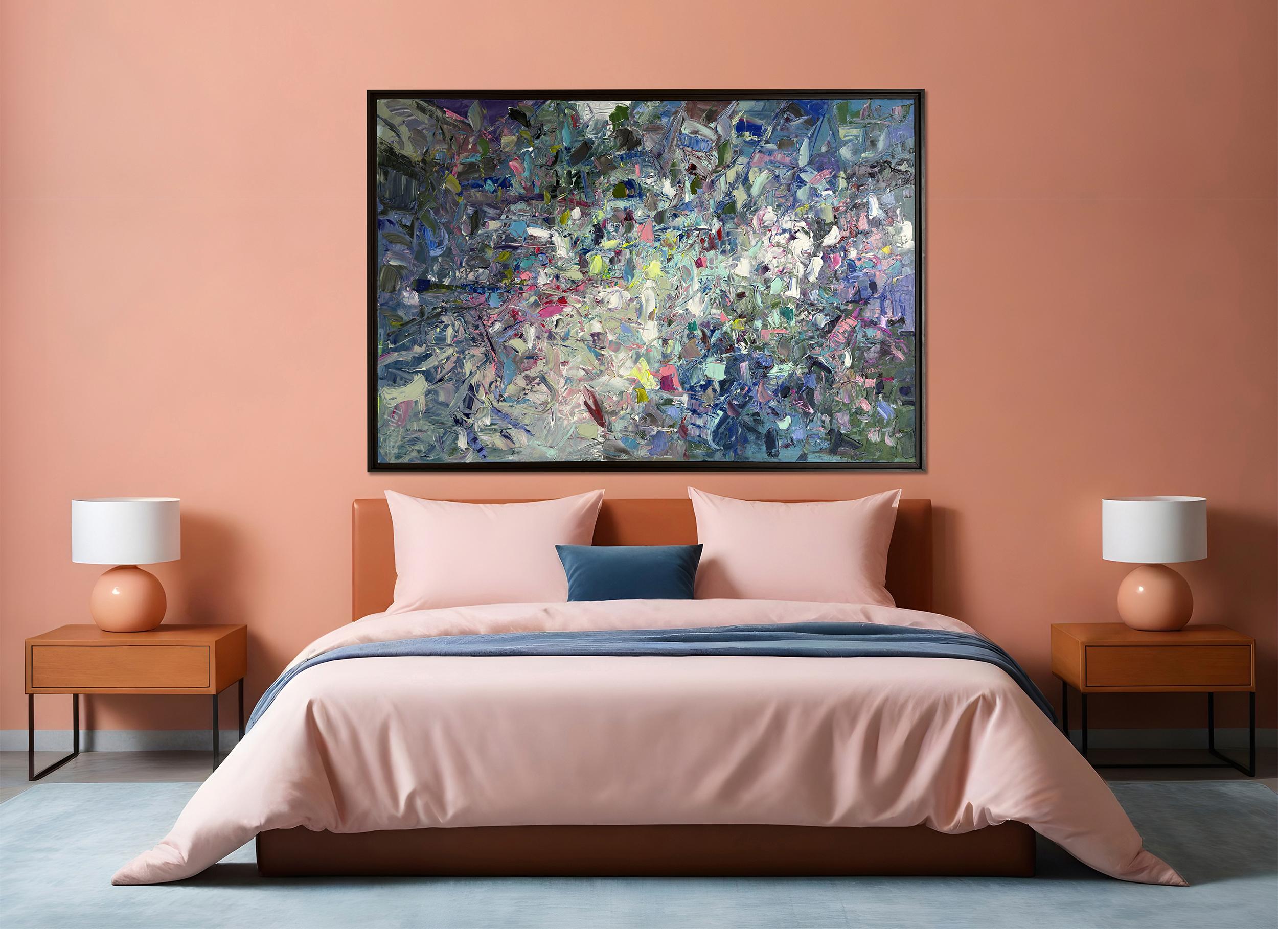 Aqua Earth di Tejinder Kanda - Pittura a Impasto Contemporanea in vendita 9