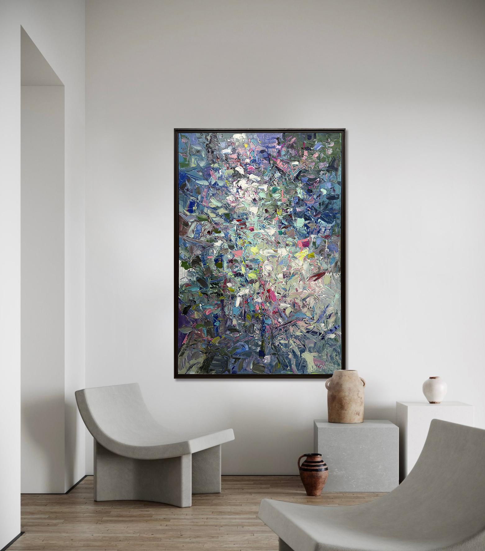 Aqua Earth di Tejinder Kanda - Pittura a Impasto Contemporanea in vendita 13