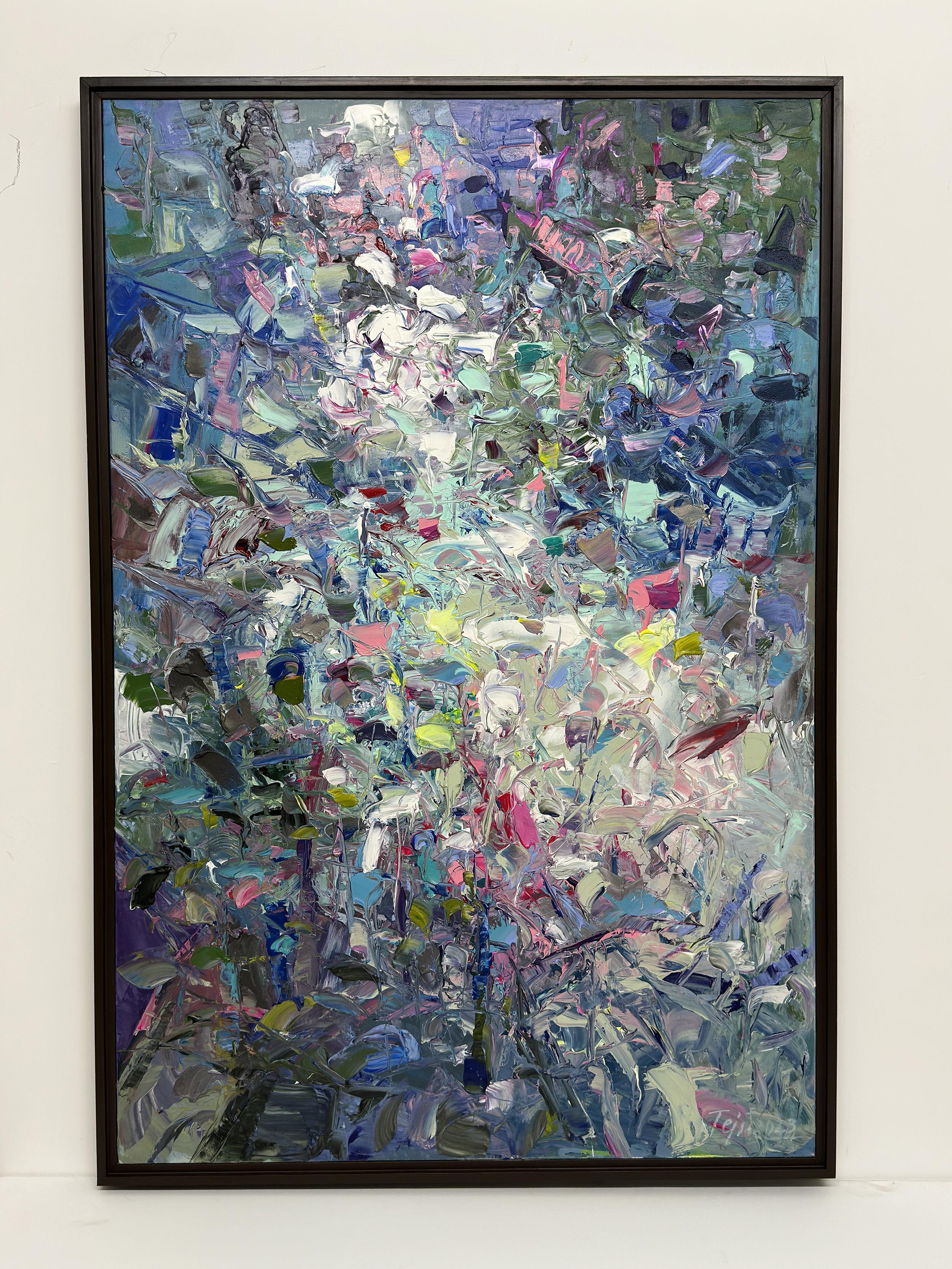 Aqua Earth di Tejinder Kanda - Pittura a Impasto Contemporanea in vendita 1