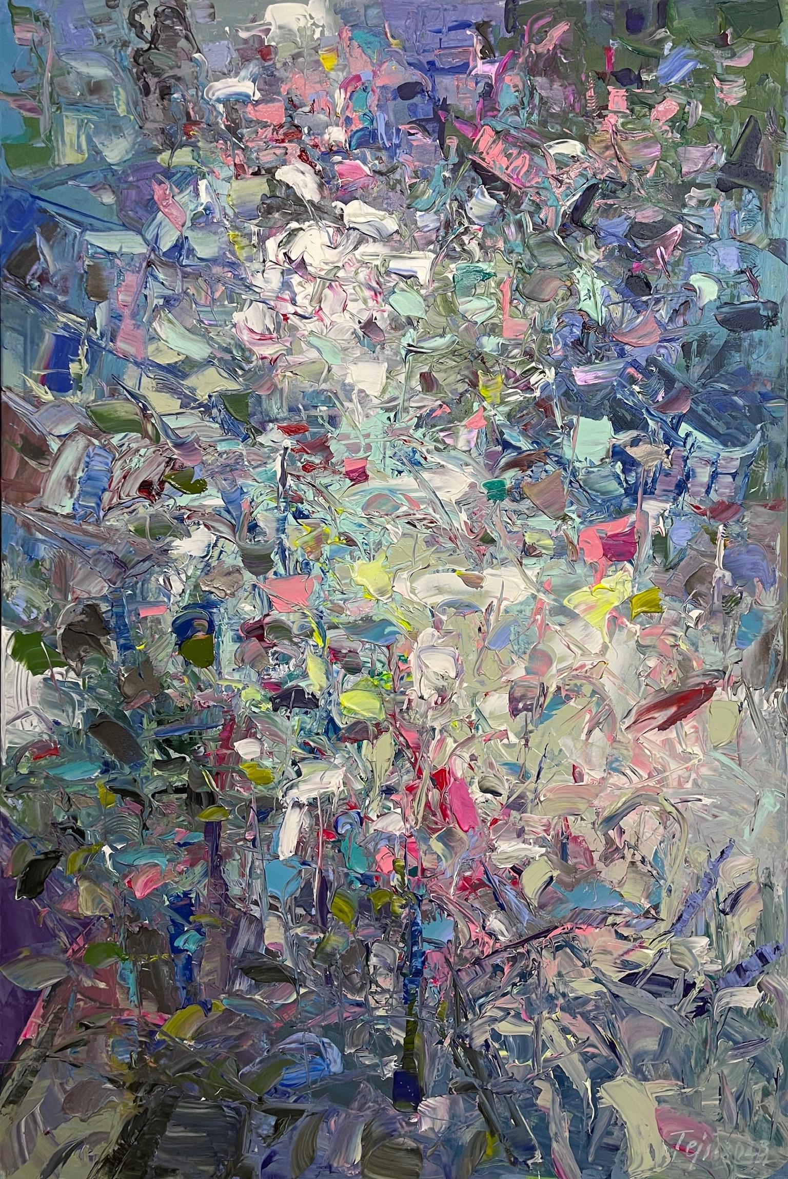 Aqua Earth di Tejinder Kanda - Pittura a Impasto Contemporanea in vendita 2