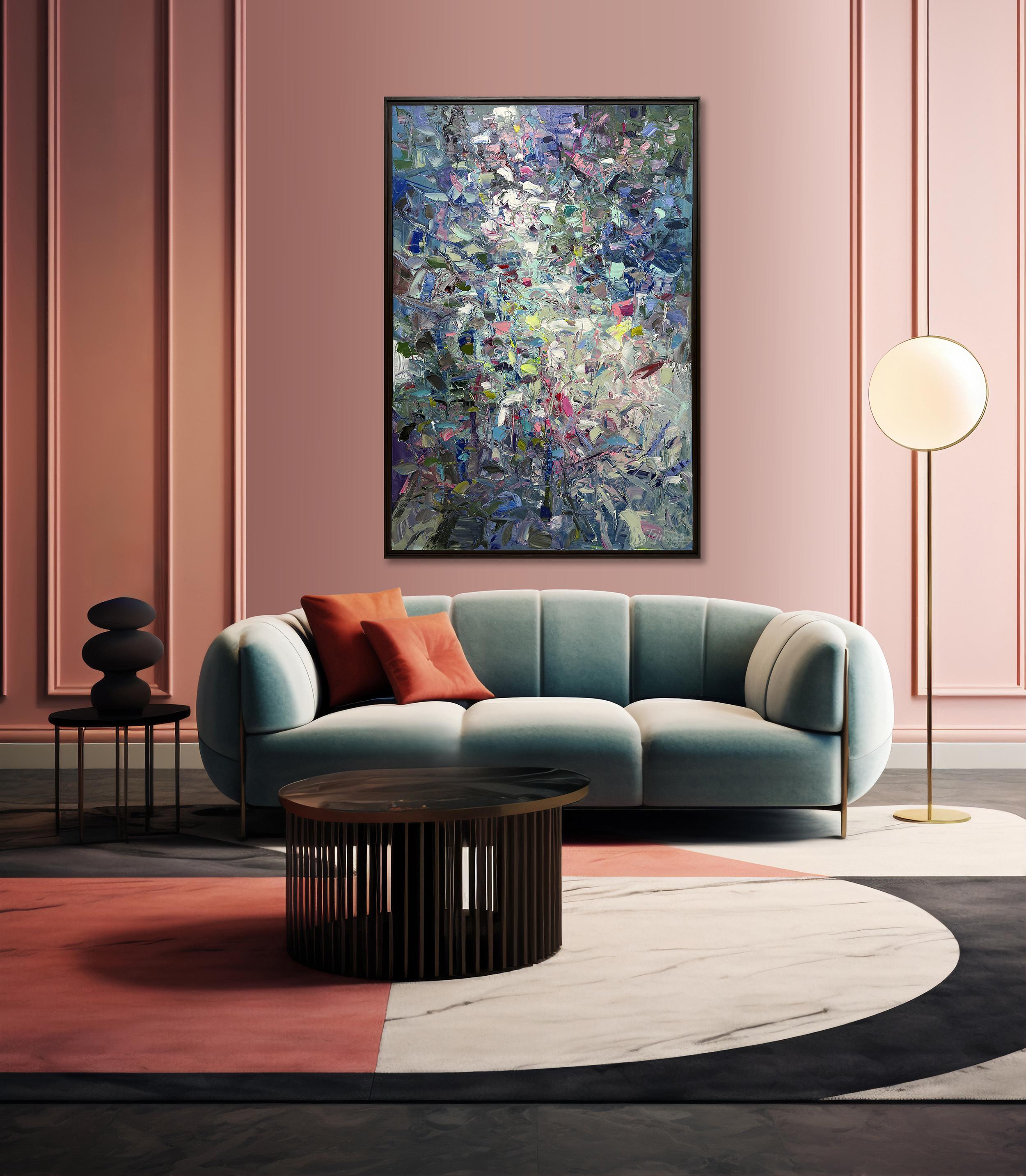 Aqua Earth di Tejinder Kanda - Pittura a Impasto Contemporanea in vendita 3