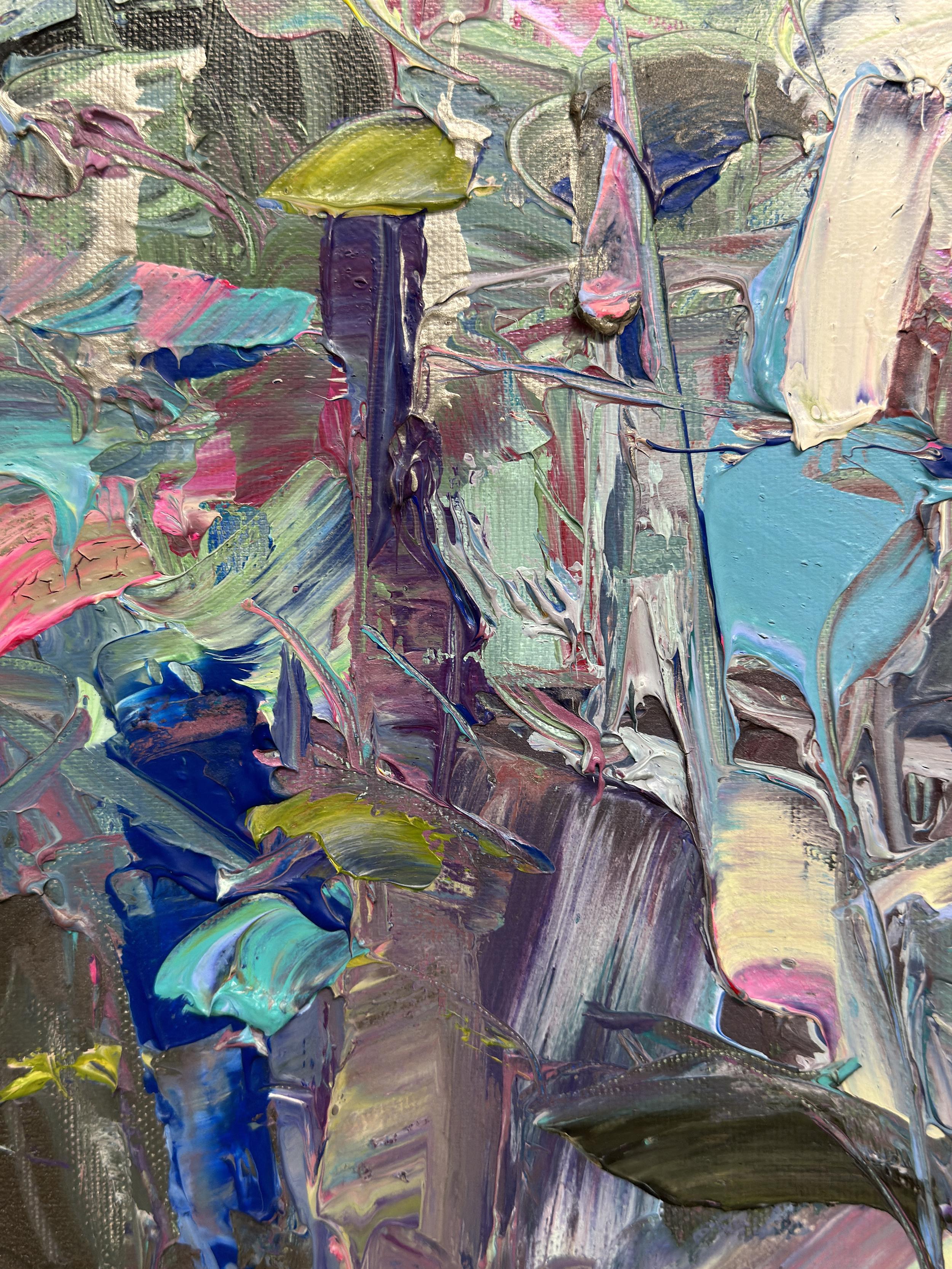 Aqua Earth di Tejinder Kanda - Pittura a Impasto Contemporanea in vendita 4