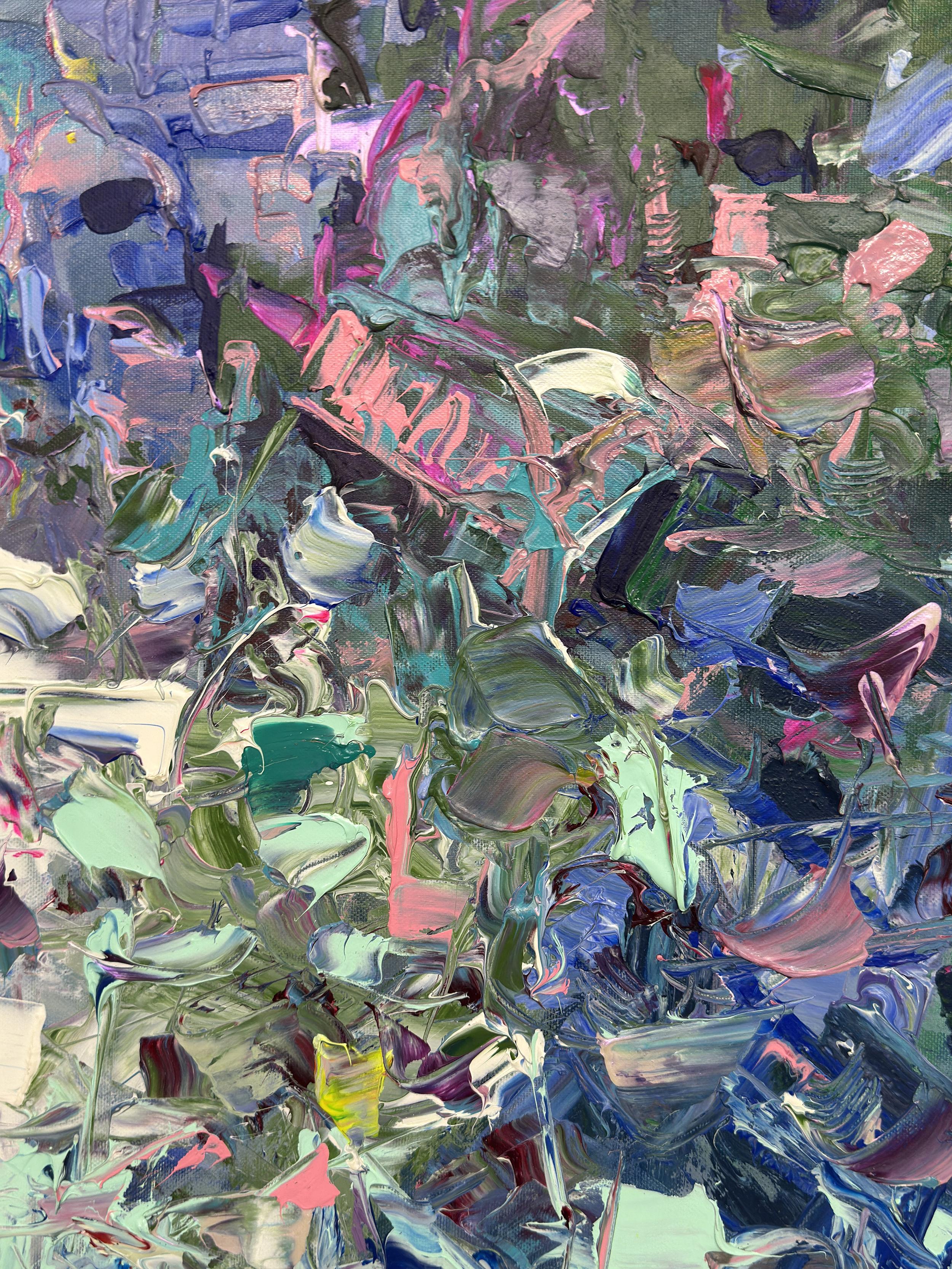 Aqua Earth di Tejinder Kanda - Pittura a Impasto Contemporanea in vendita 6