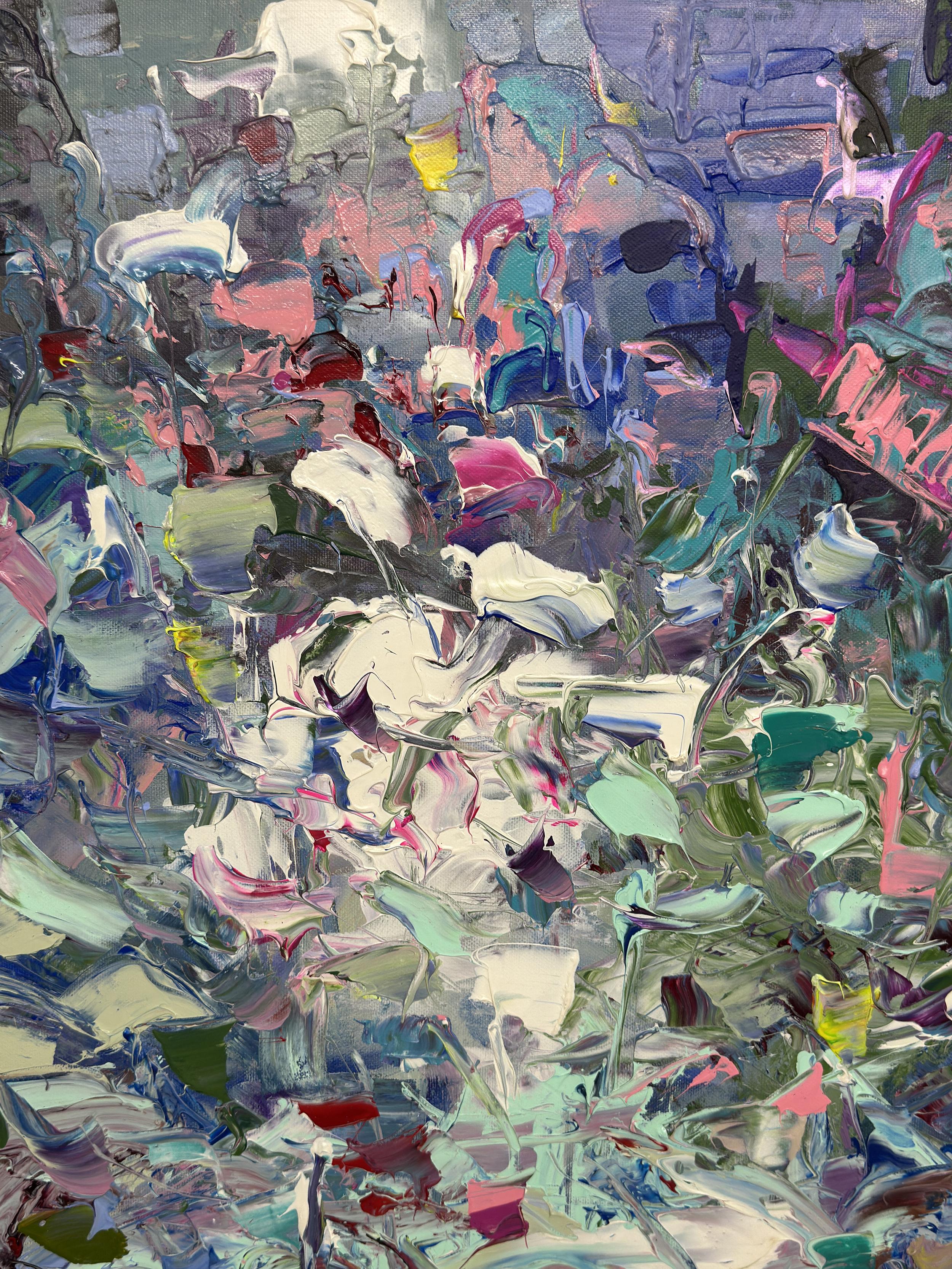 Aqua Earth di Tejinder Kanda - Pittura a Impasto Contemporanea in vendita 8
