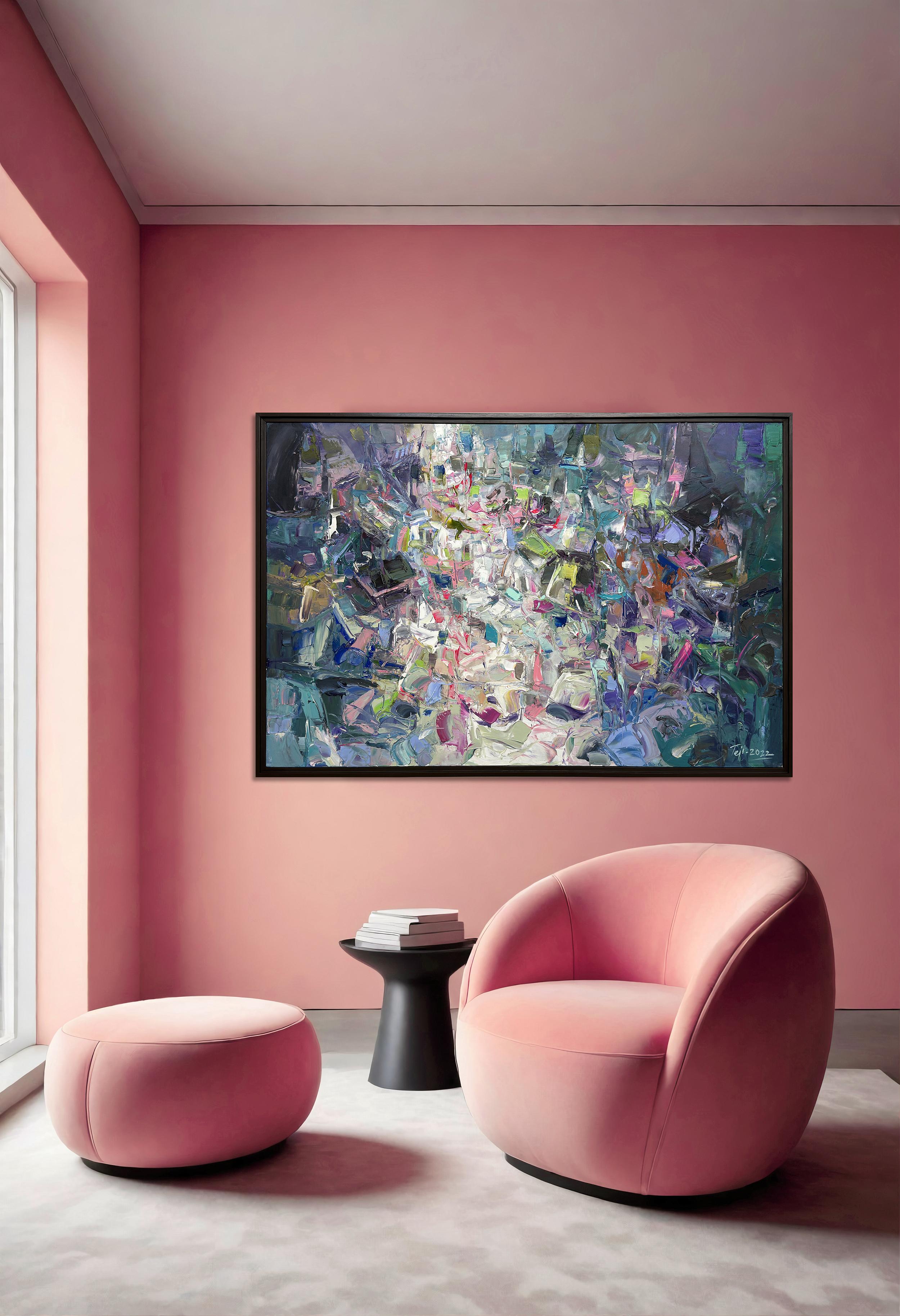 Eternal Enigma by Tejinder Kanda - Contemporary Impasto Painting For Sale 7