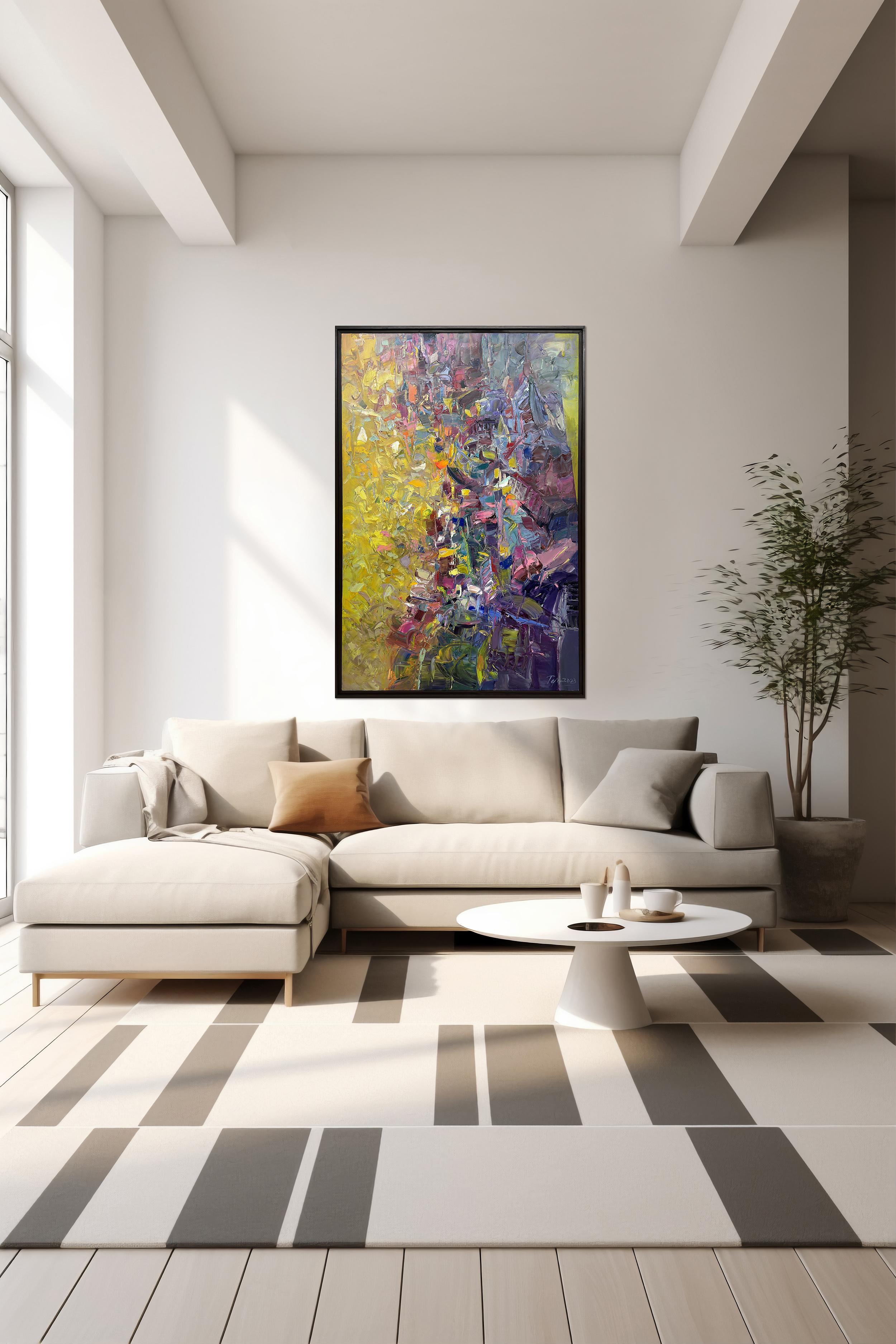 Overlapped by Tejinder Kanda - Contemporary Impasto Painting For Sale 11