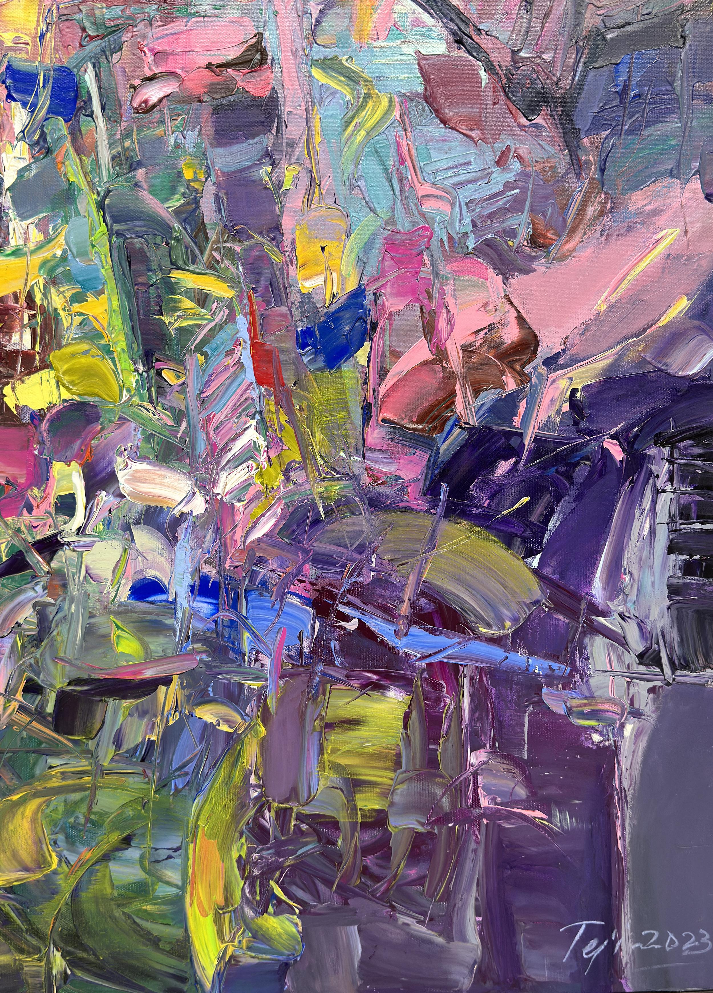 Overlapped by Tejinder Kanda - Contemporary Impasto Painting For Sale 4