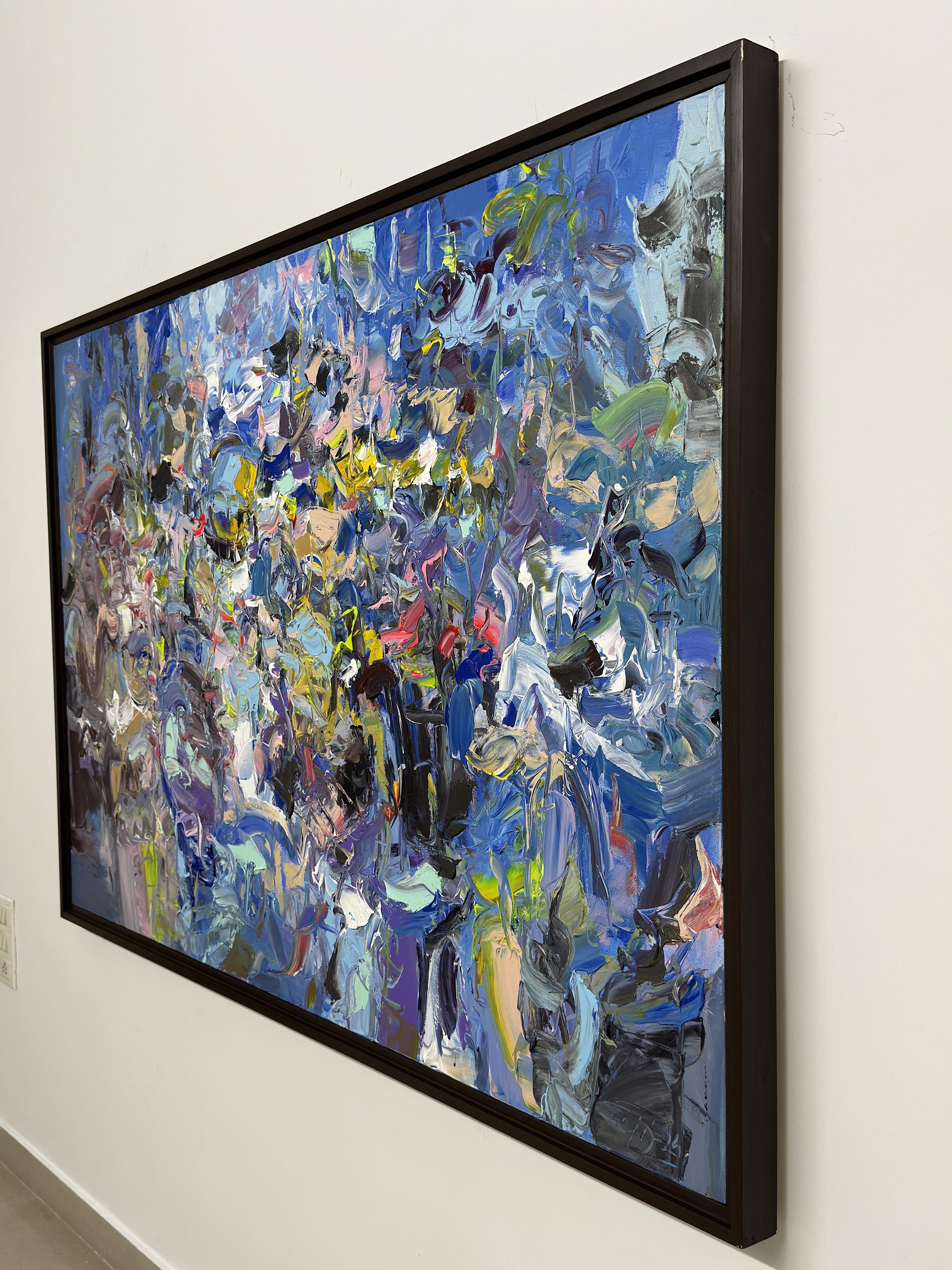 The Mirror's Tale by Tejinder Kanda - Contemporary Impasto Painting For Sale 10