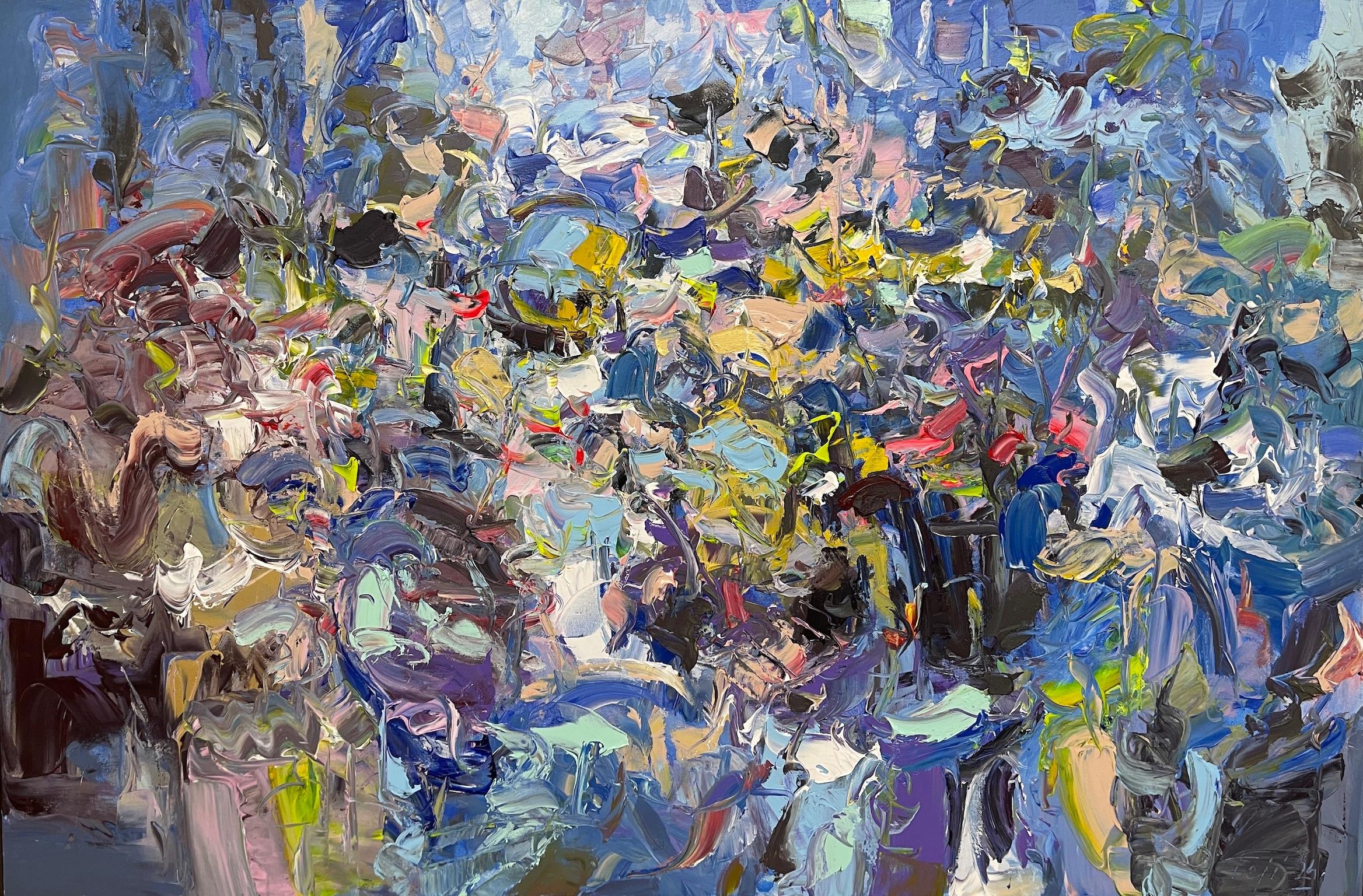 The Mirror's Tale by Tejinder Kanda - Contemporary Impasto Painting For Sale 2