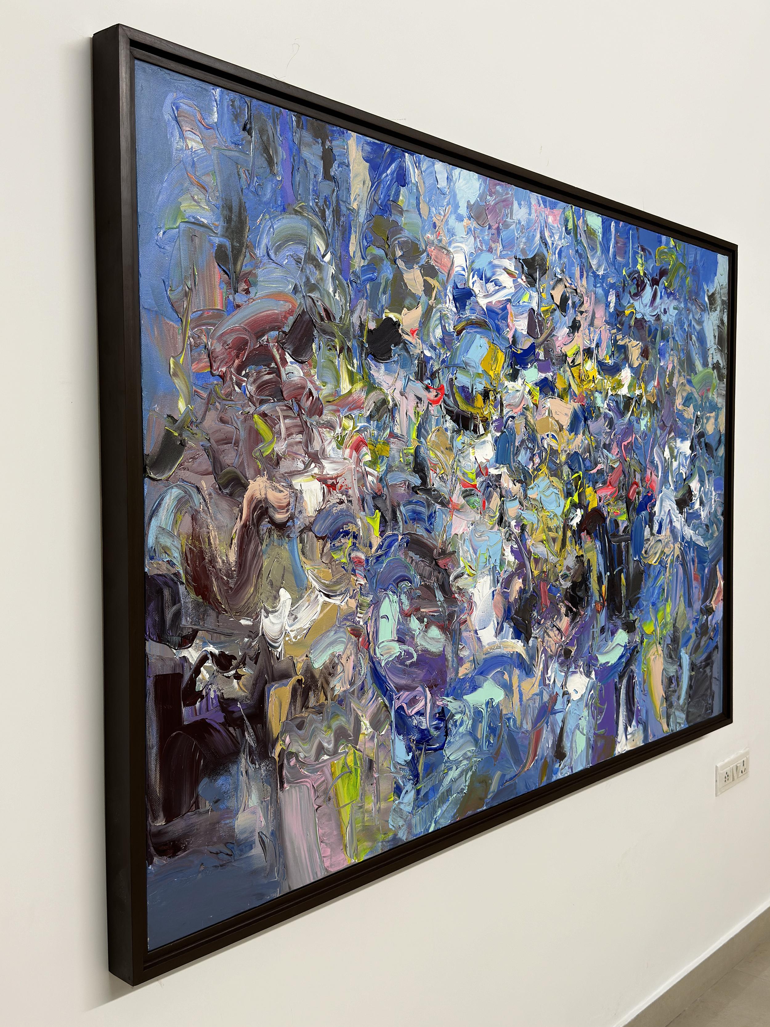 The Mirror's Tale by Tejinder Kanda - Contemporary Impasto Painting For Sale 5