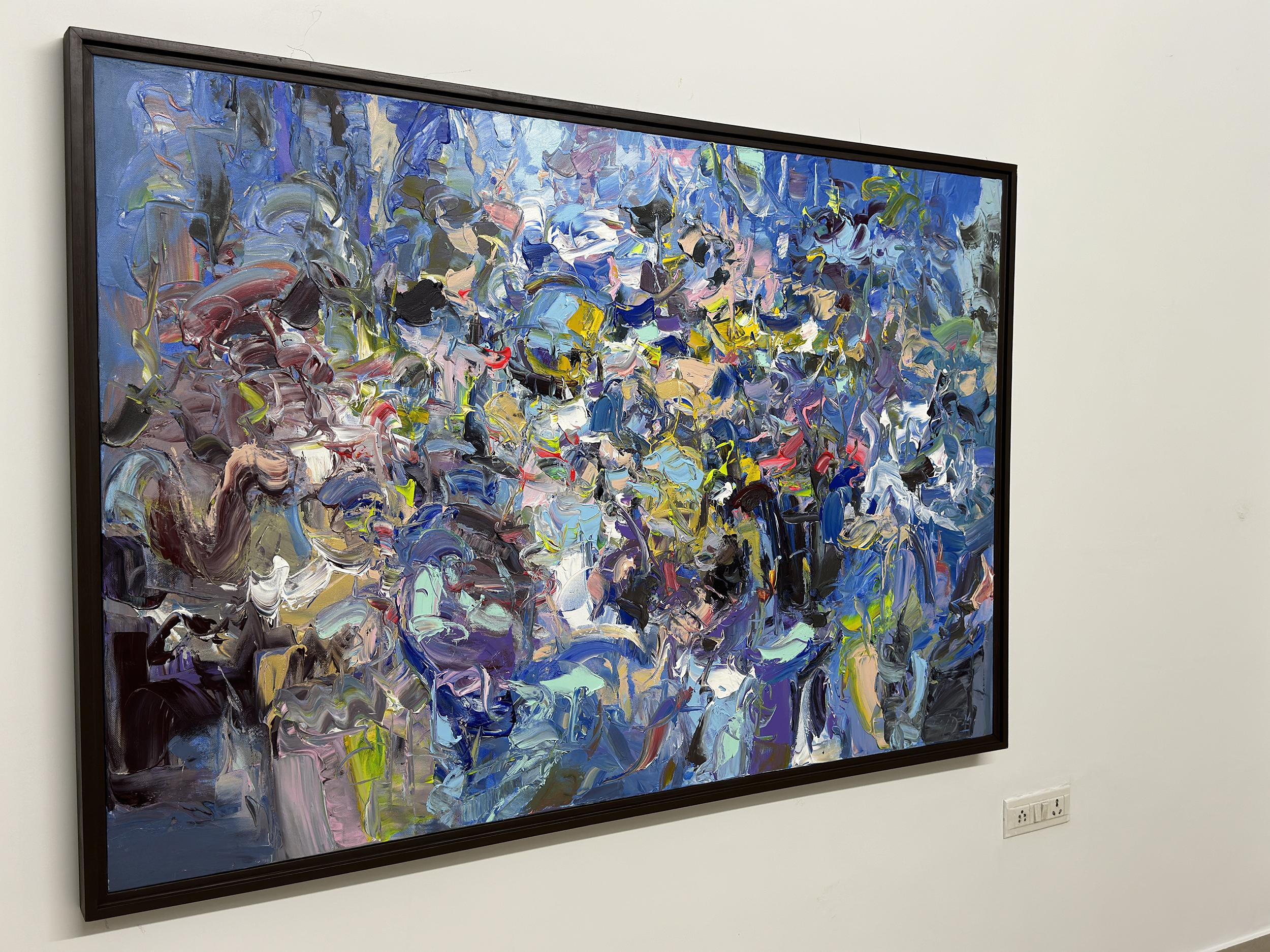 The Mirror's Tale by Tejinder Kanda - Contemporary Impasto Painting For Sale 7