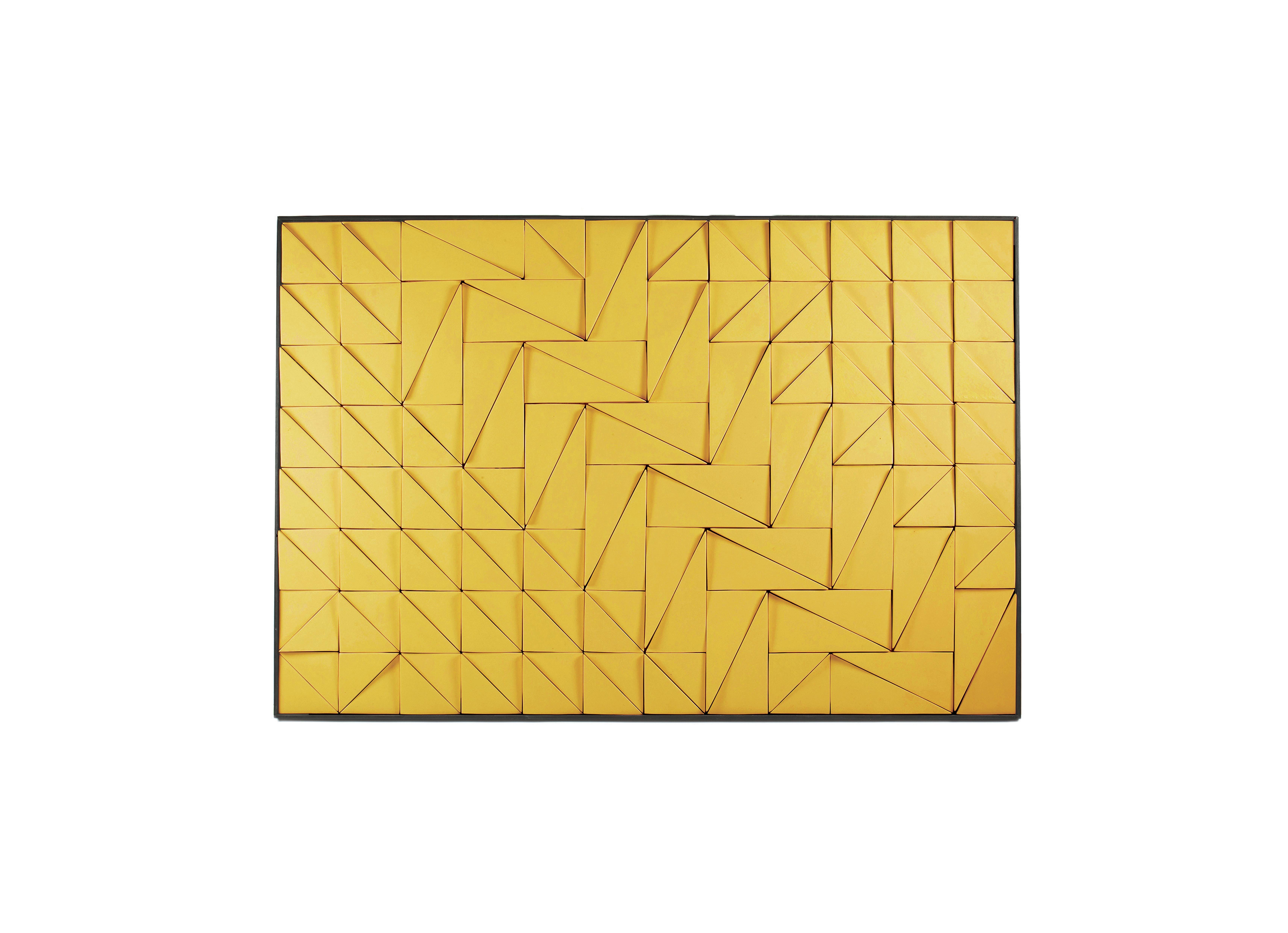 This handmade decorative tile panel combines the traditional Portuguese faience tile making techniques with a modern approach of shapes and color, resulting in a very visually impacting piece, which will bring life to any wall and for sure never