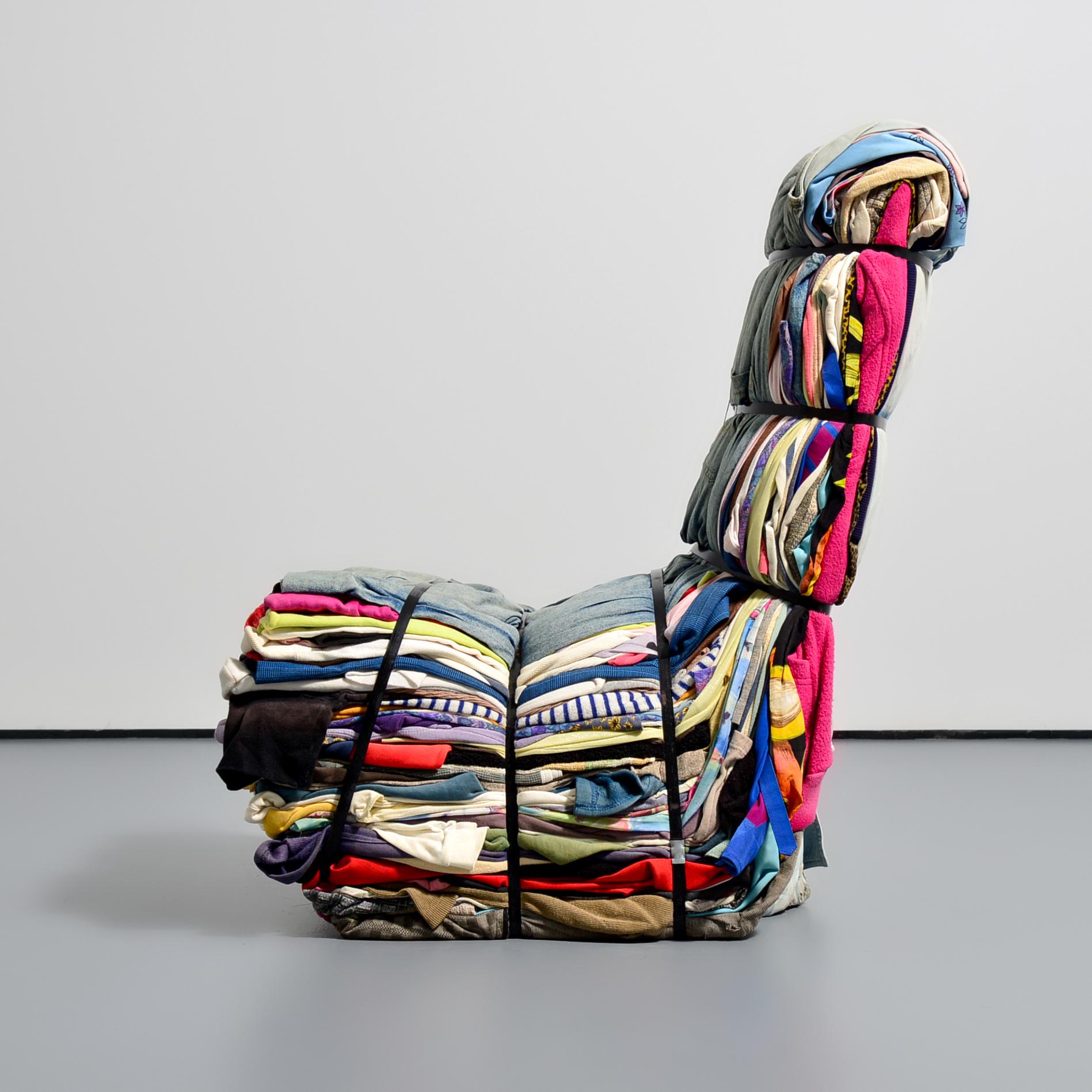 Tejo Remy “Rag” Chair, Denim For Sale 4