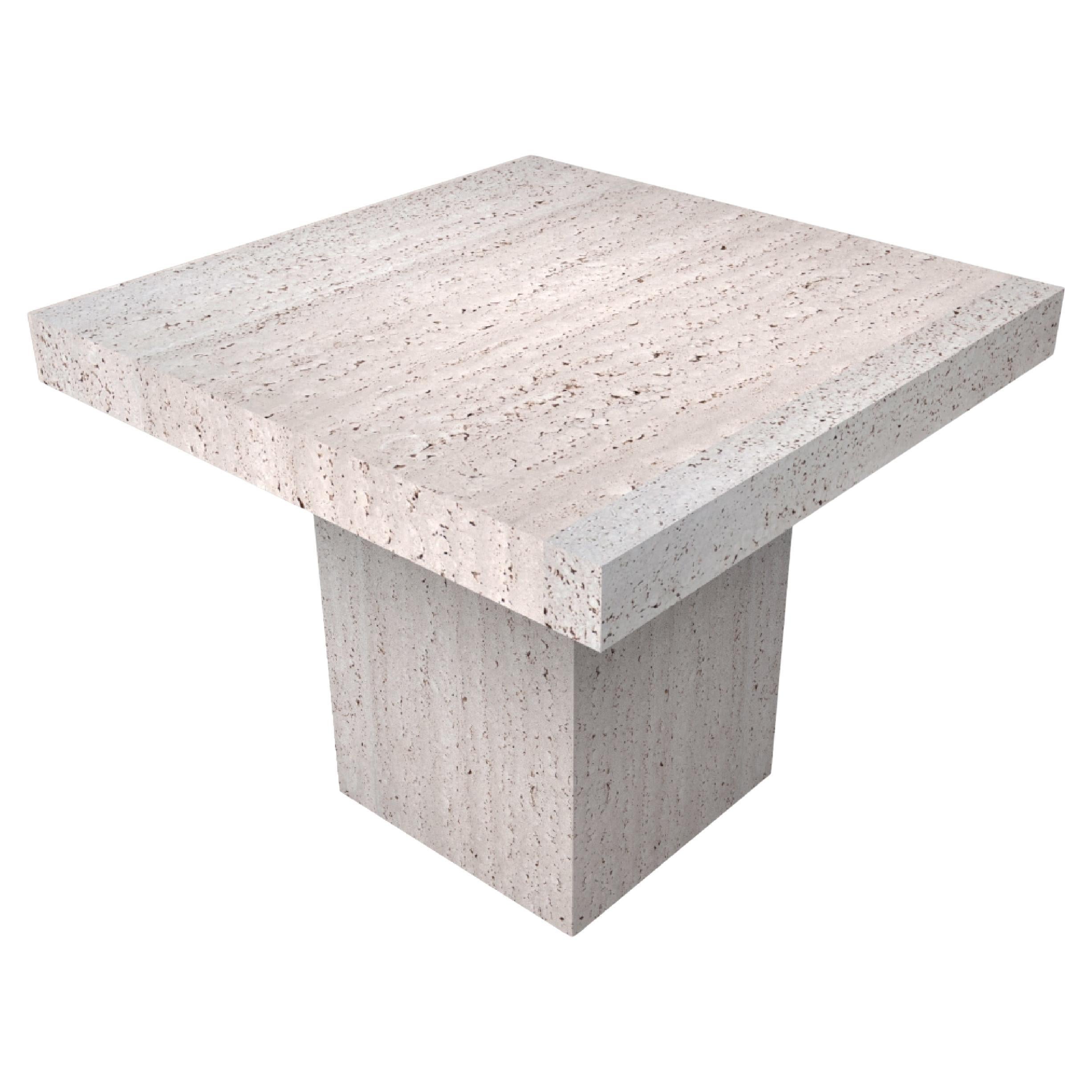 Teka Side Table Italian Travertine Marble Custom Made To Order Bespoke Furniture