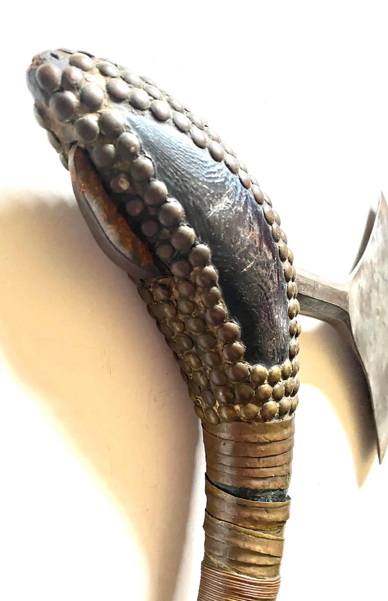 Congolese Teke Ibia Ax From The Teke Tribe, Dr Congo Brazzaville 19th Century Mfinu Laali For Sale
