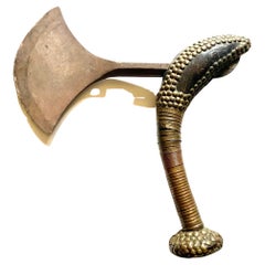 Antique Teke Ibia Ax From The Teke Tribe, Dr Congo Brazzaville 19th Century Mfinu Laali