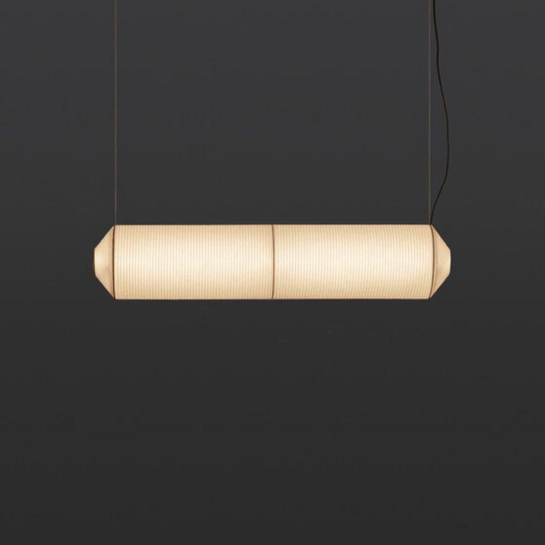 Mid-Century Modern Lampe suspendue Tekio Horizontal P2 en papier Washi japonais pour Santa & Cole en vente