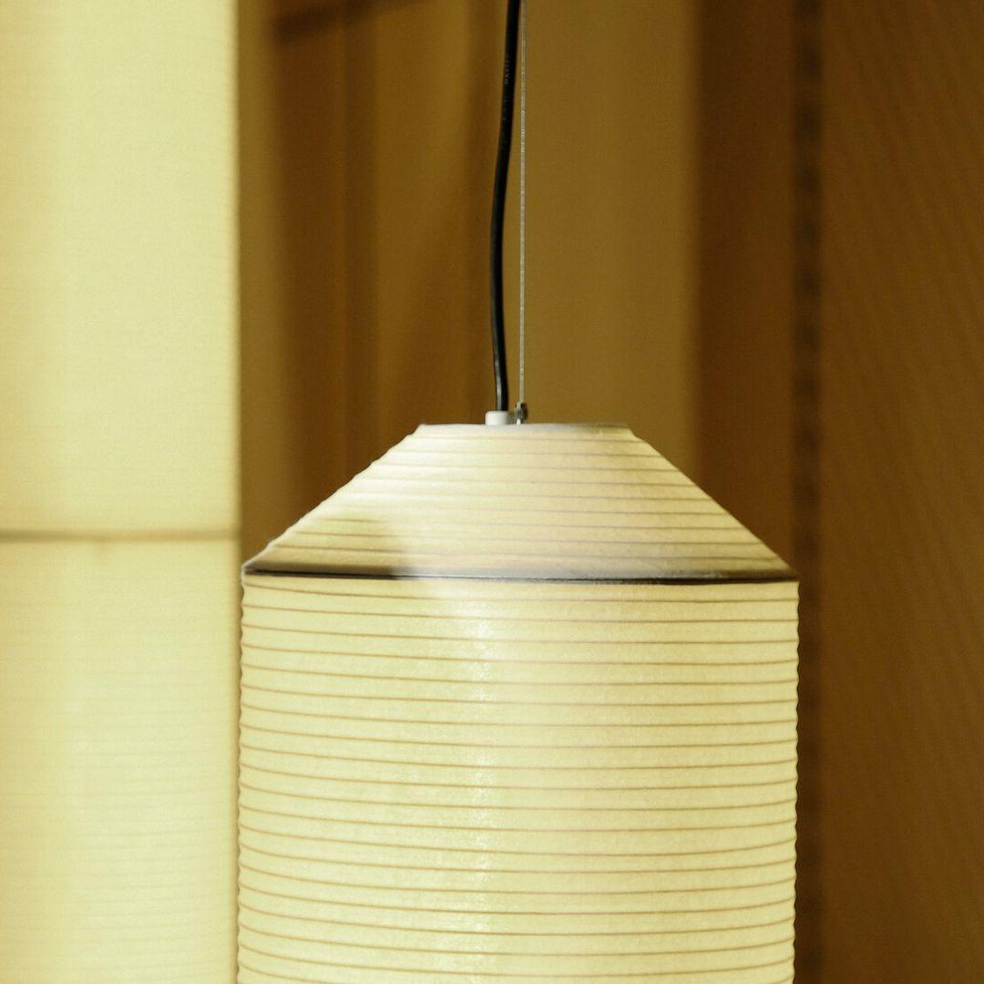 'Tekio Vertical P2' Pendant Lamp in Japanese Washi Paper for Santa & Cole In New Condition For Sale In Glendale, CA