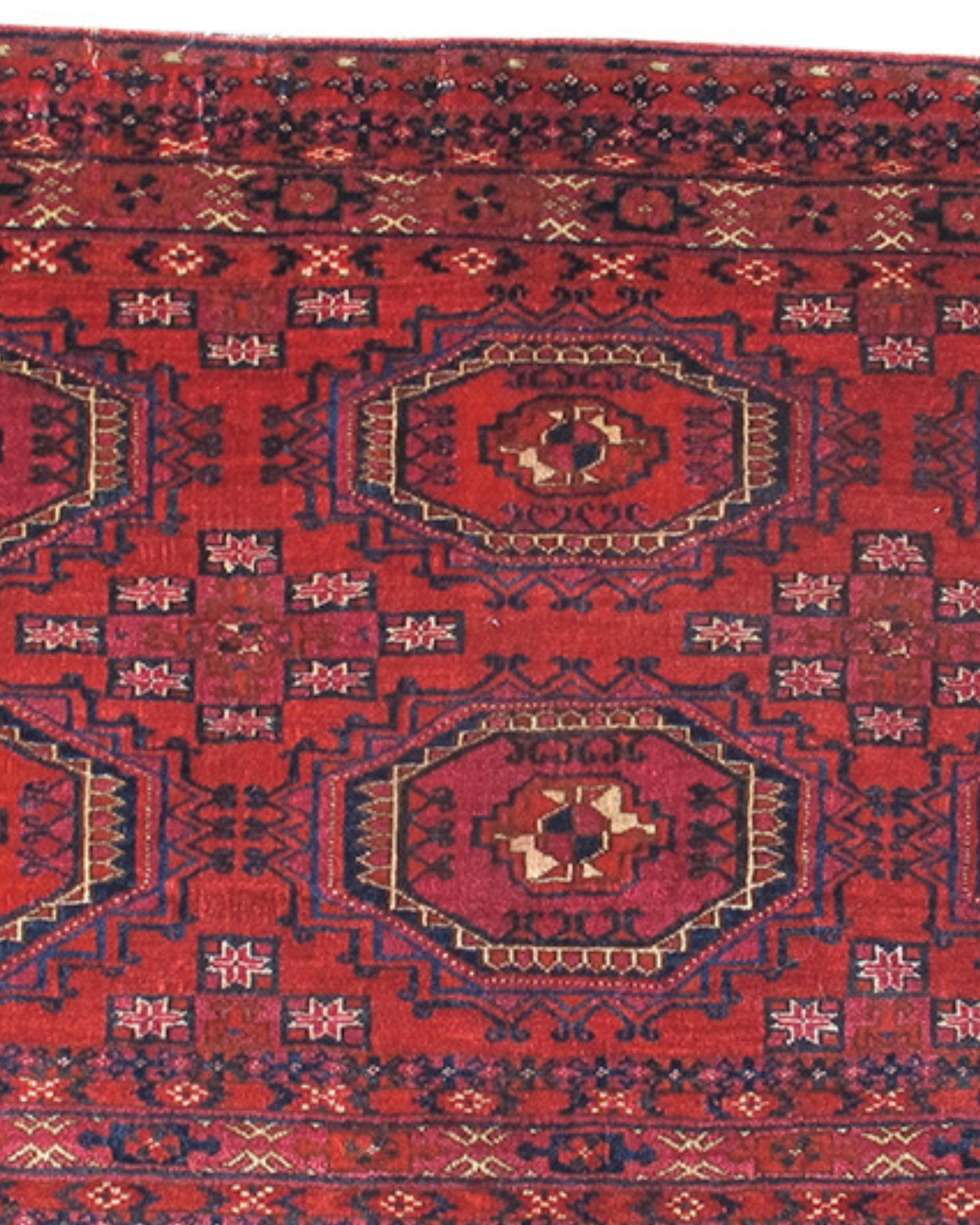 Hand-Knotted Tekke Chuval Rug, Late 19th Century For Sale
