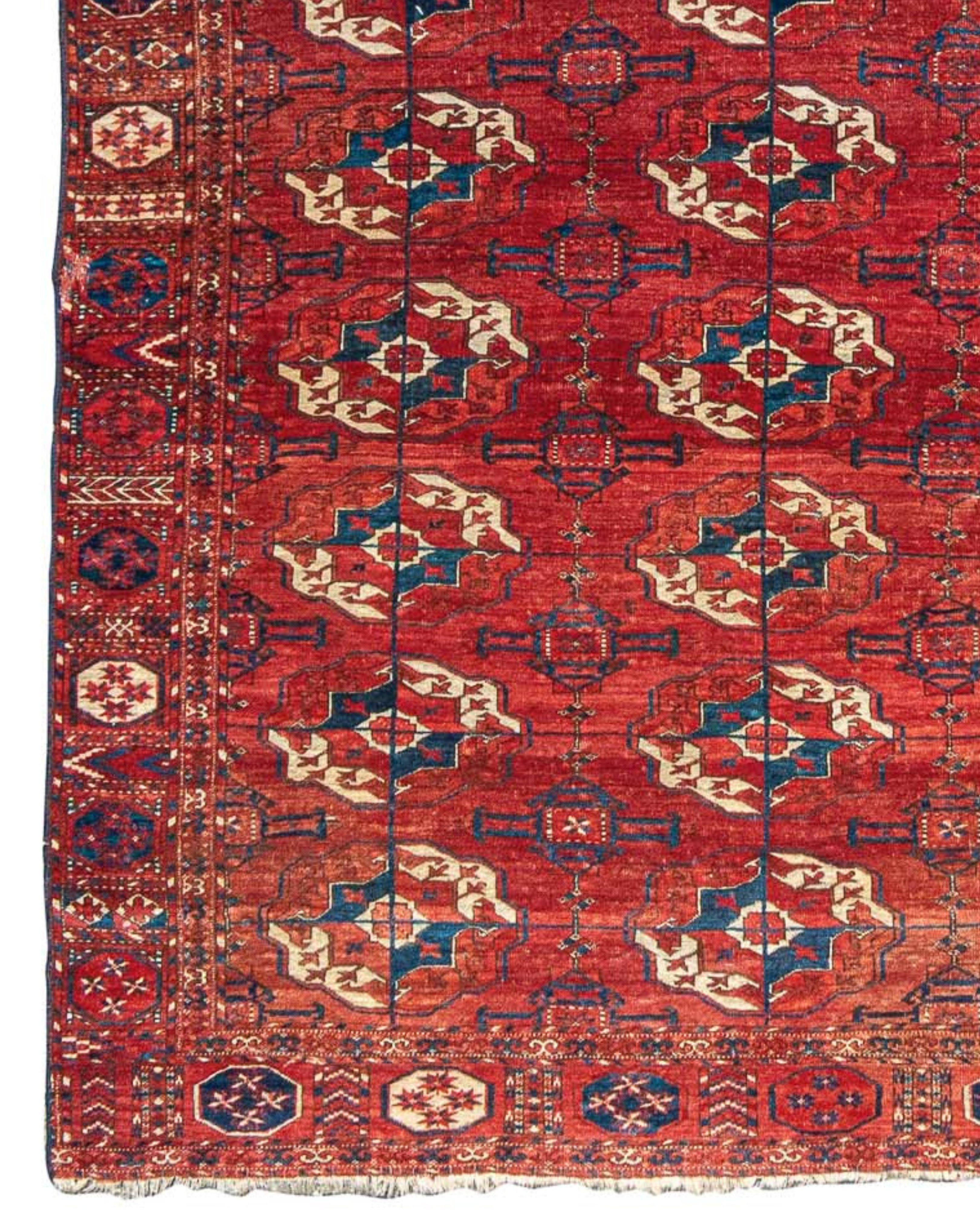 Hand-Knotted Tekke Main Carpet, 19th century For Sale
