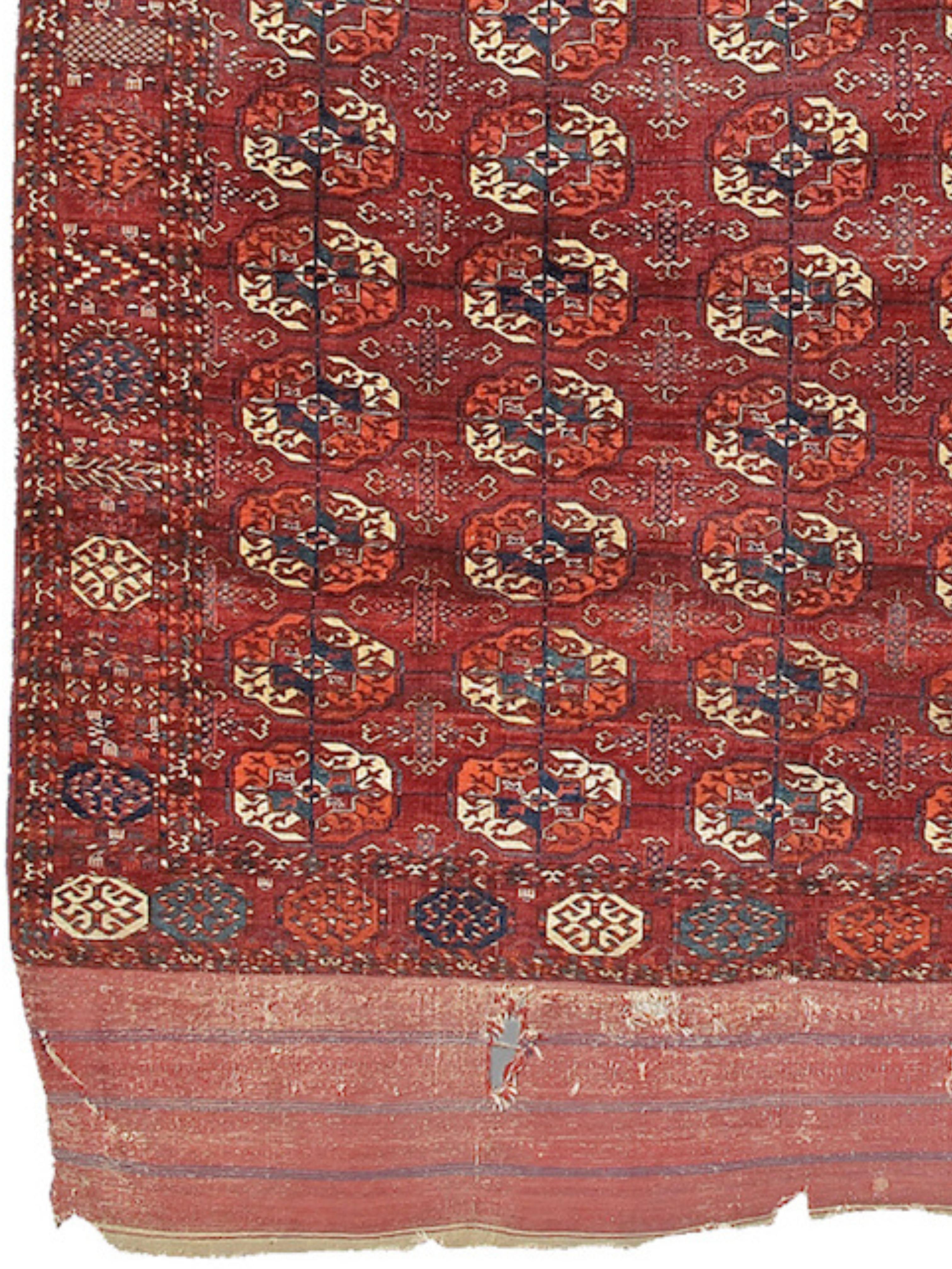 XIXe siècle Tapis principal de Tekke, 19e siècle en vente