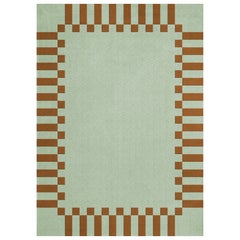 Teklan Frame Wool Rug Pistachio Camel
