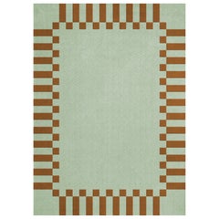 Teklan Frame Wool Rug Pistachio Camel
