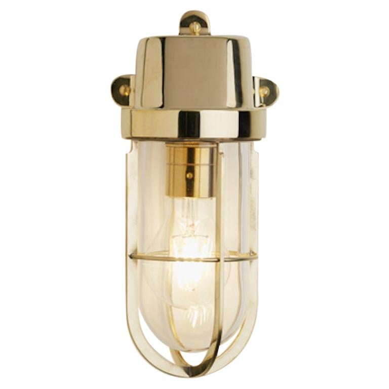 Tekna Admiral Wall Light in Polished Brass Finish with Clear Glass For Sale
