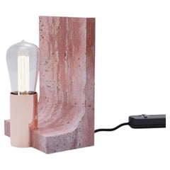 Tekna Astone Walcott Table Lamp in Travertino Rosso and Copper Finish