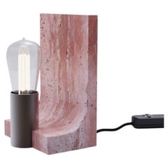 Tekna Astone Walcott Table Lamp in Travertino Rosso and Dark Bronze Finish