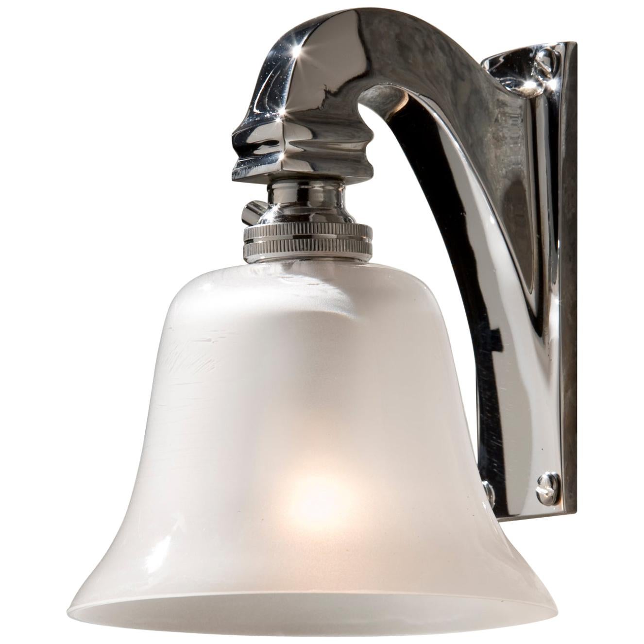 Tekna Bell Light 230V Wall Sconce Polished Chrome Plated Brass Frosted Glass