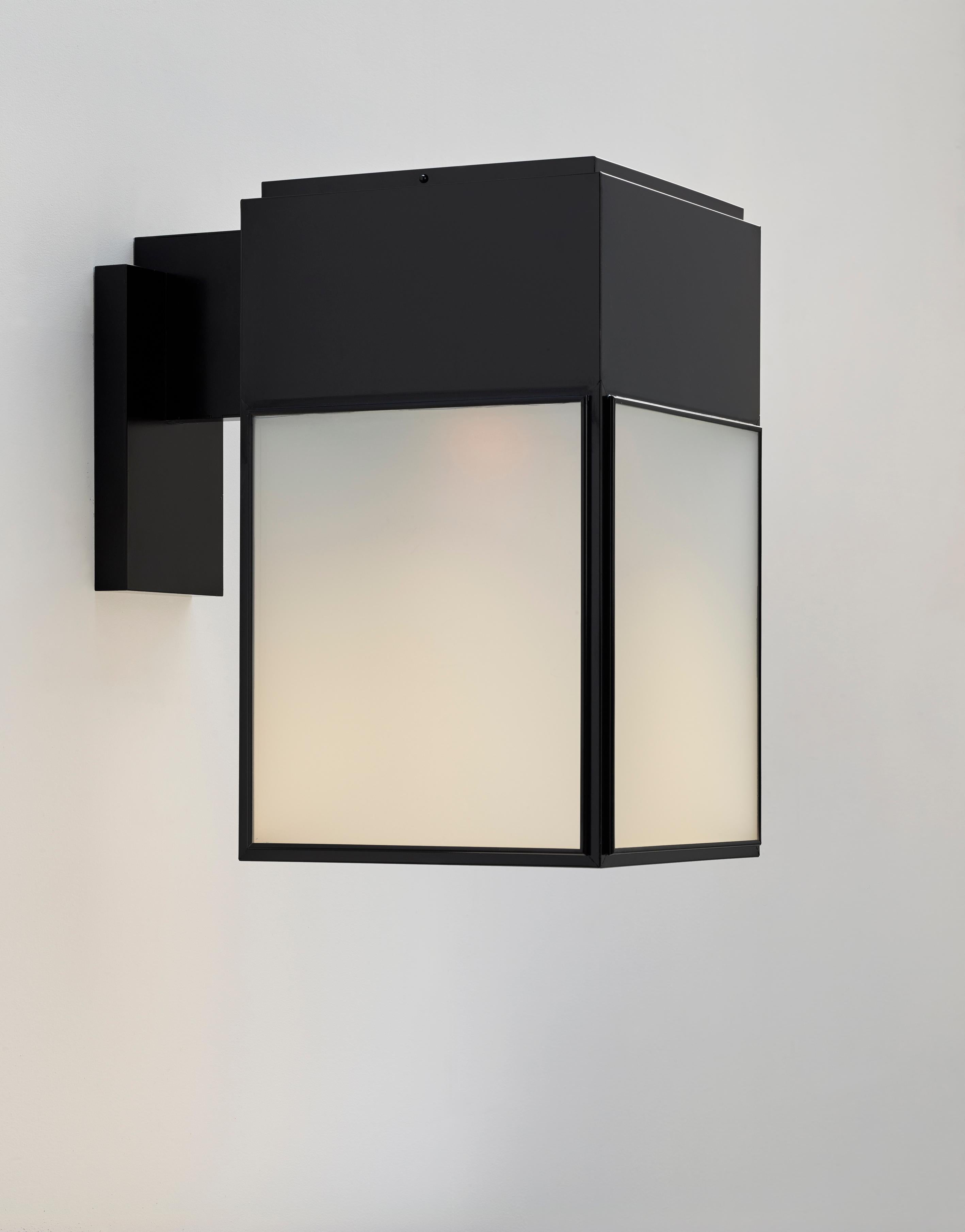 Belgian Tekna Brooklyn Wall Light with Black Lacquer Finish and Frosted Glass