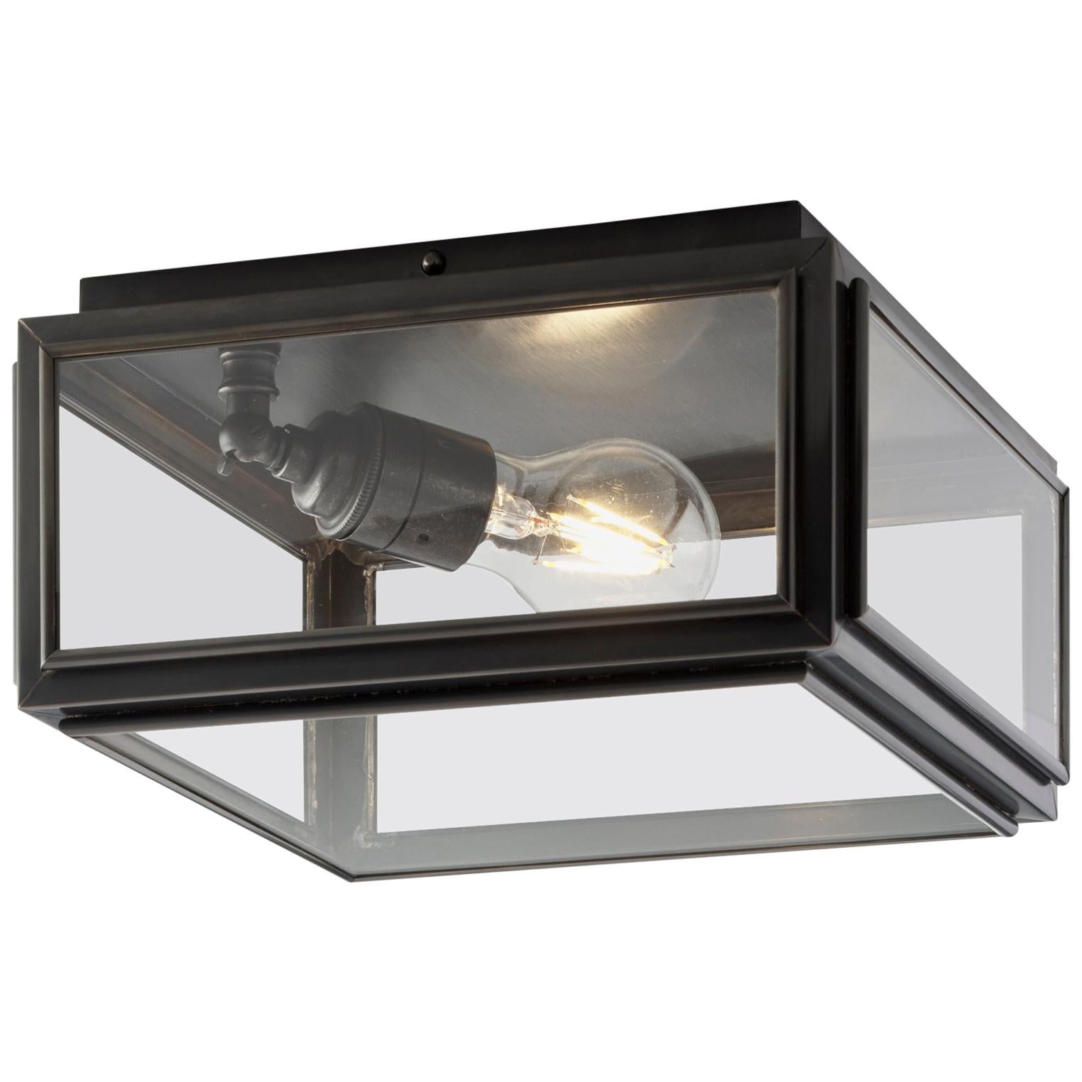Tekna Chelsea Small Ceiling Light with Dark Bronze Finish and Clear Glass For Sale