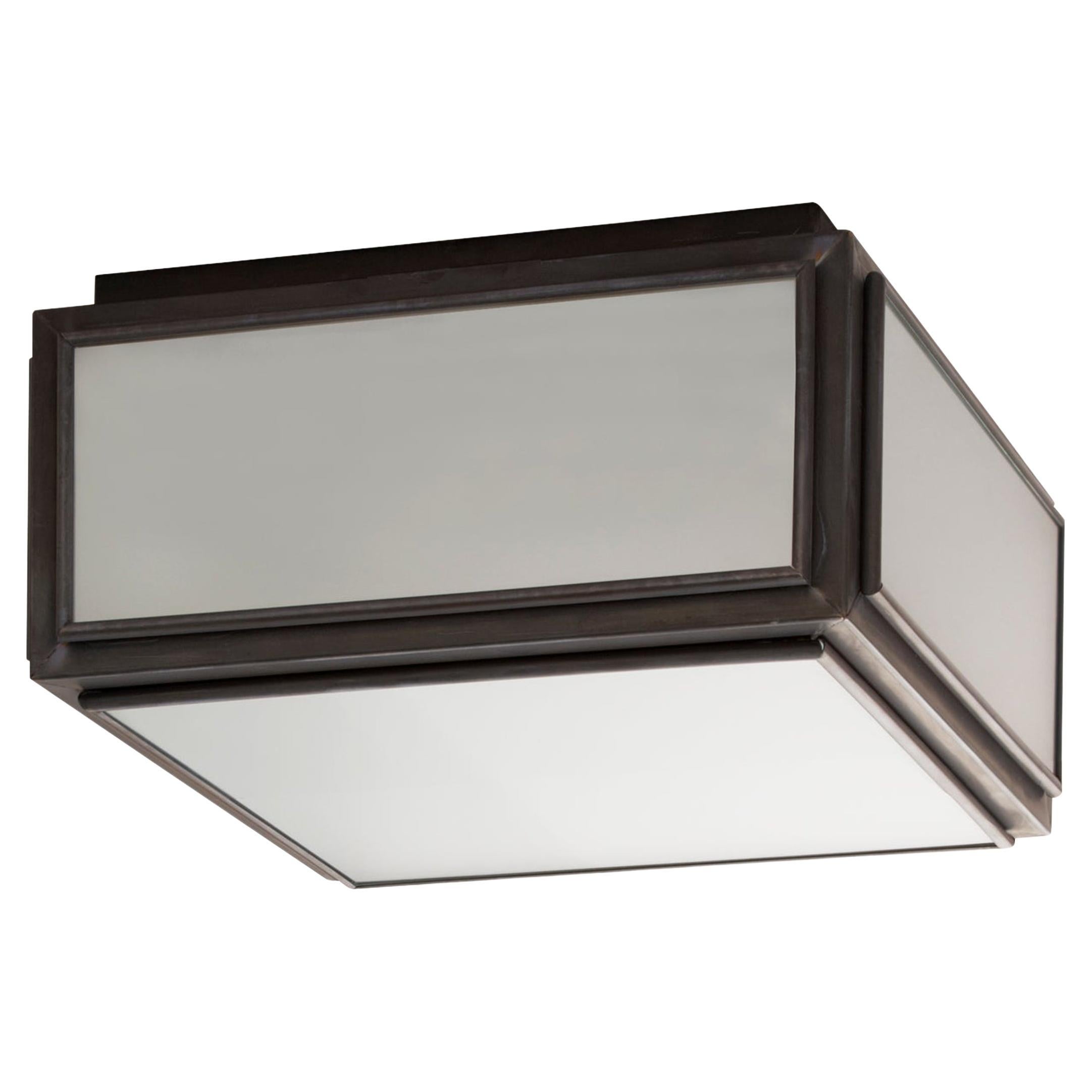Tekna Chelsea Kleine Deckenleuchte mit dunkler Bronzeoberfläche und mattiertem Glas von Tekna