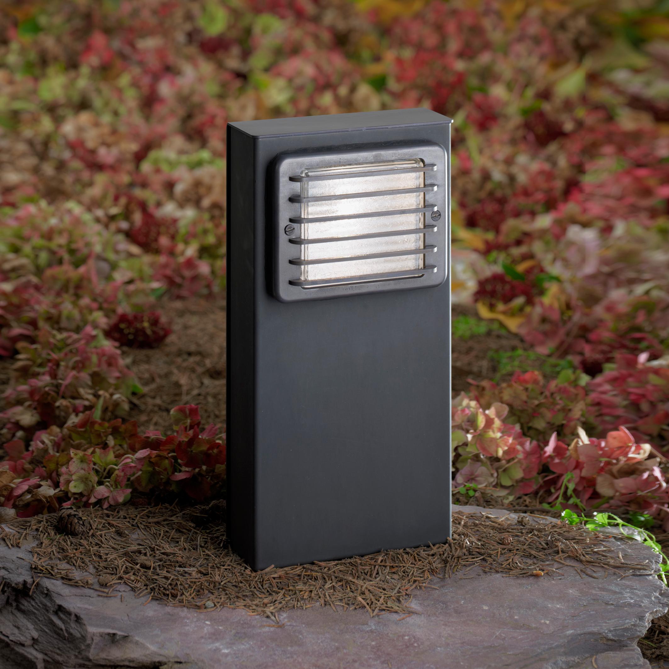 Modern Tekna Country Post Light In Copper With ‘Steplight’ In Dark Bronze Post Light For Sale