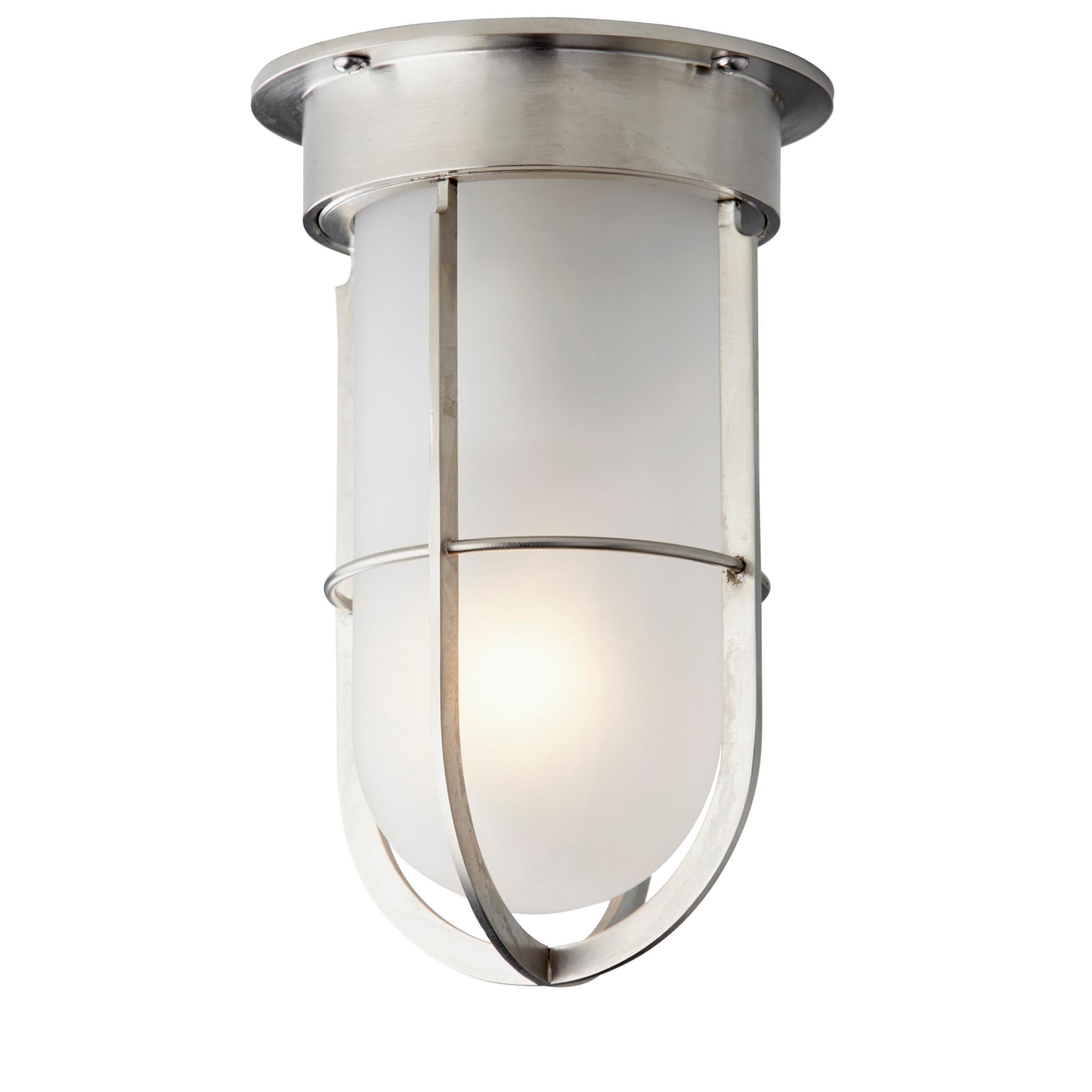 Tekna Docklight Ceiling Light with Brushed Nickel Finish and Frosted Glass