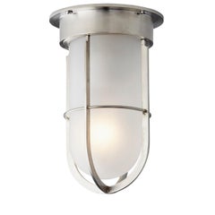 Tekna Docklight Ceiling Light with Brushed Nickel Finish and Frosted Glass