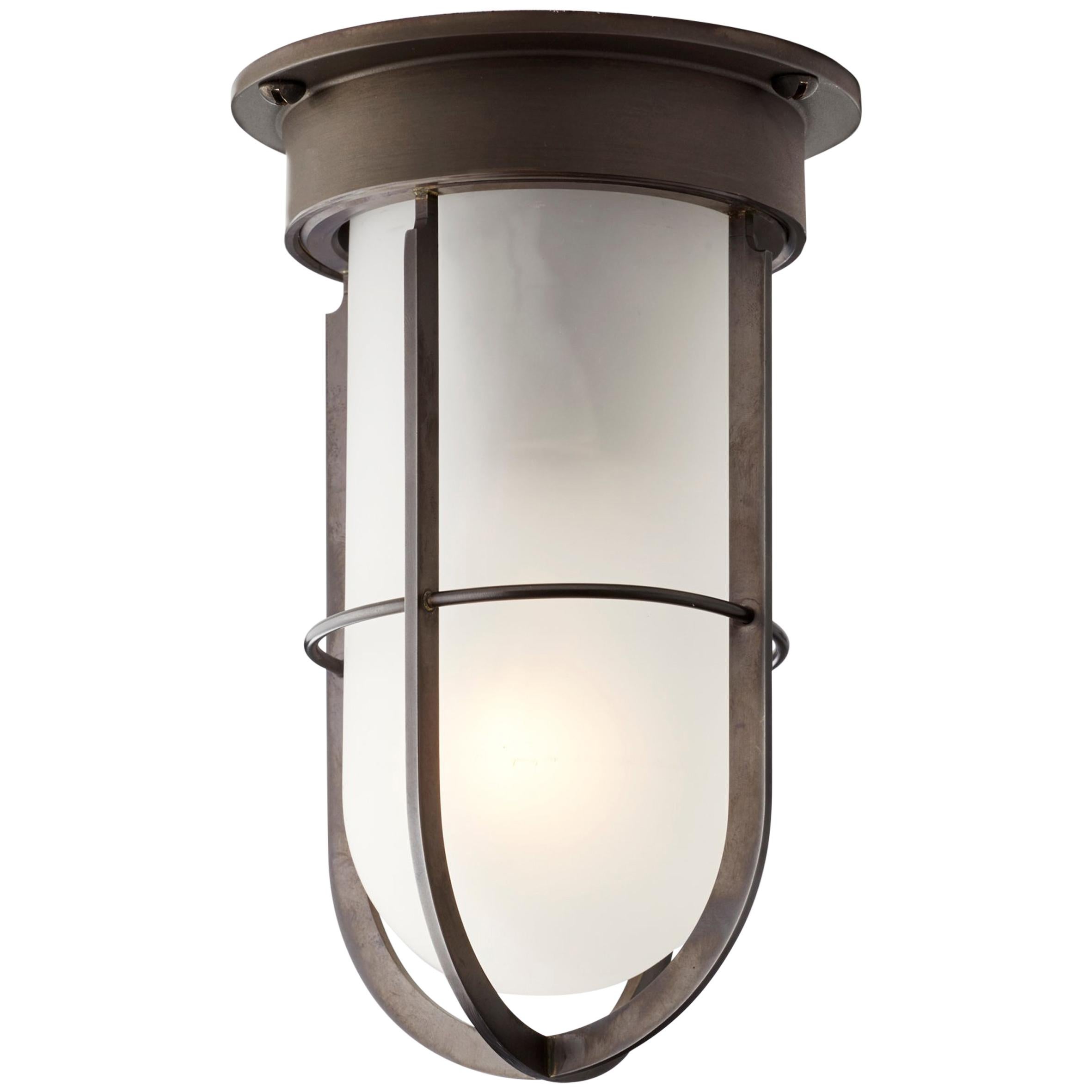 Tekna Docklight Ceiling Light with Dark Bronze Finish and Frosted Glass