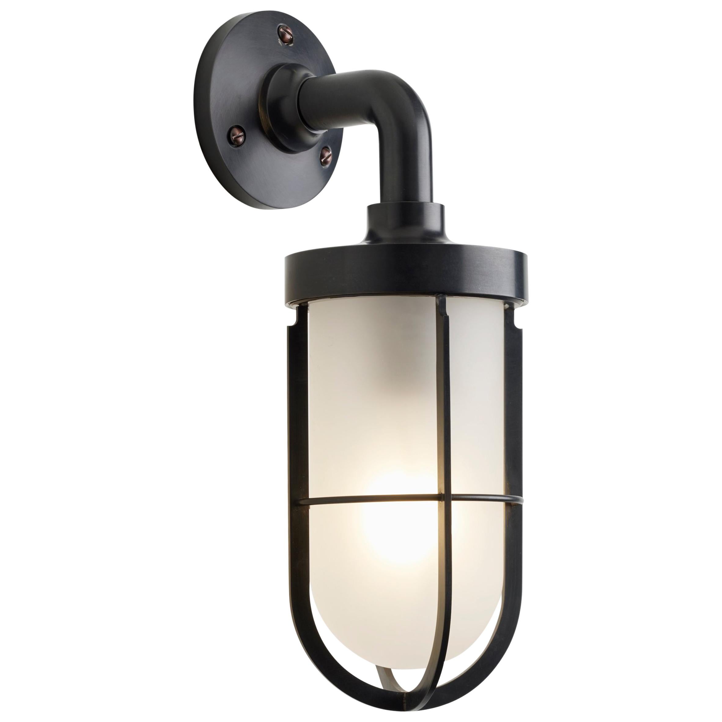 Tekna Docklight Wall Light with Dark Bronze Finish and Frosted Glass For Sale