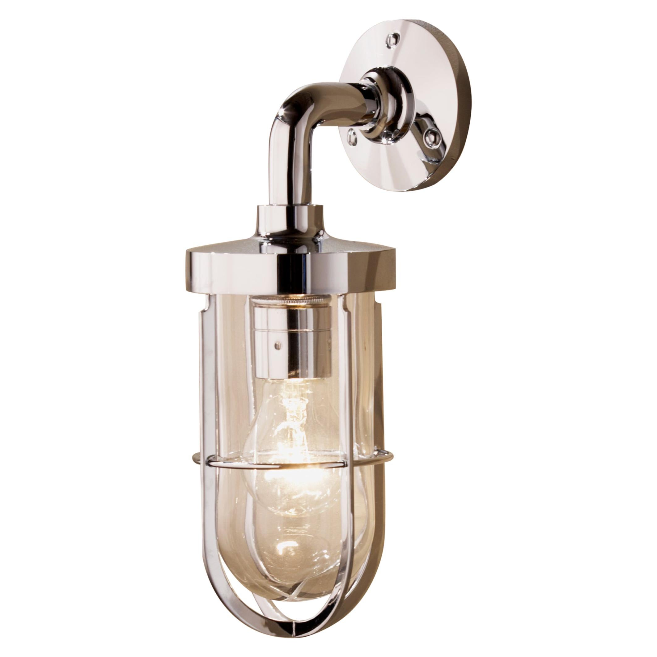 Applique Tekna Docklight con finitura in ottone lucido e vetro trasparente in vendita